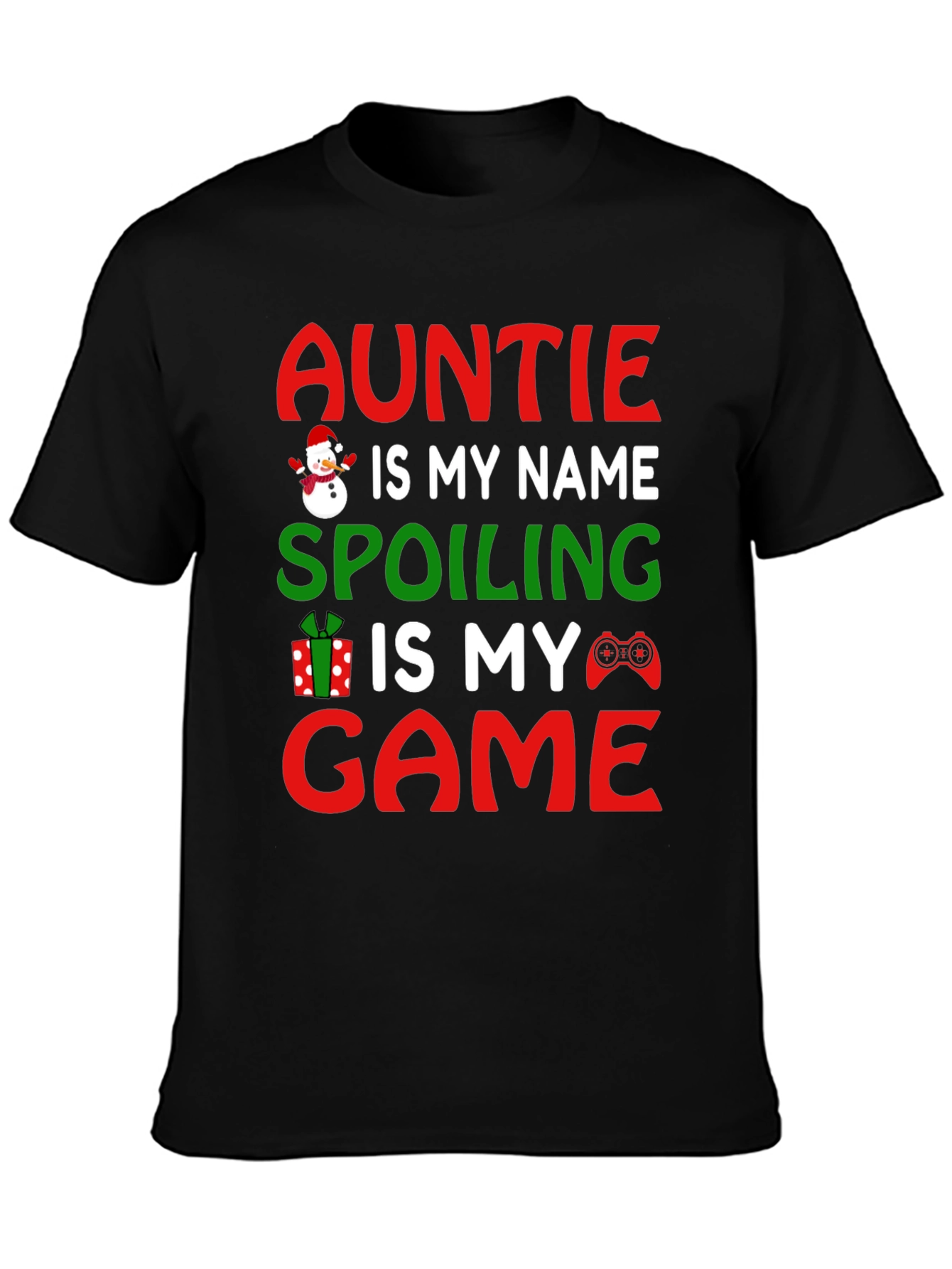 Black Auntie Spoiling Game T-Shirt view 3