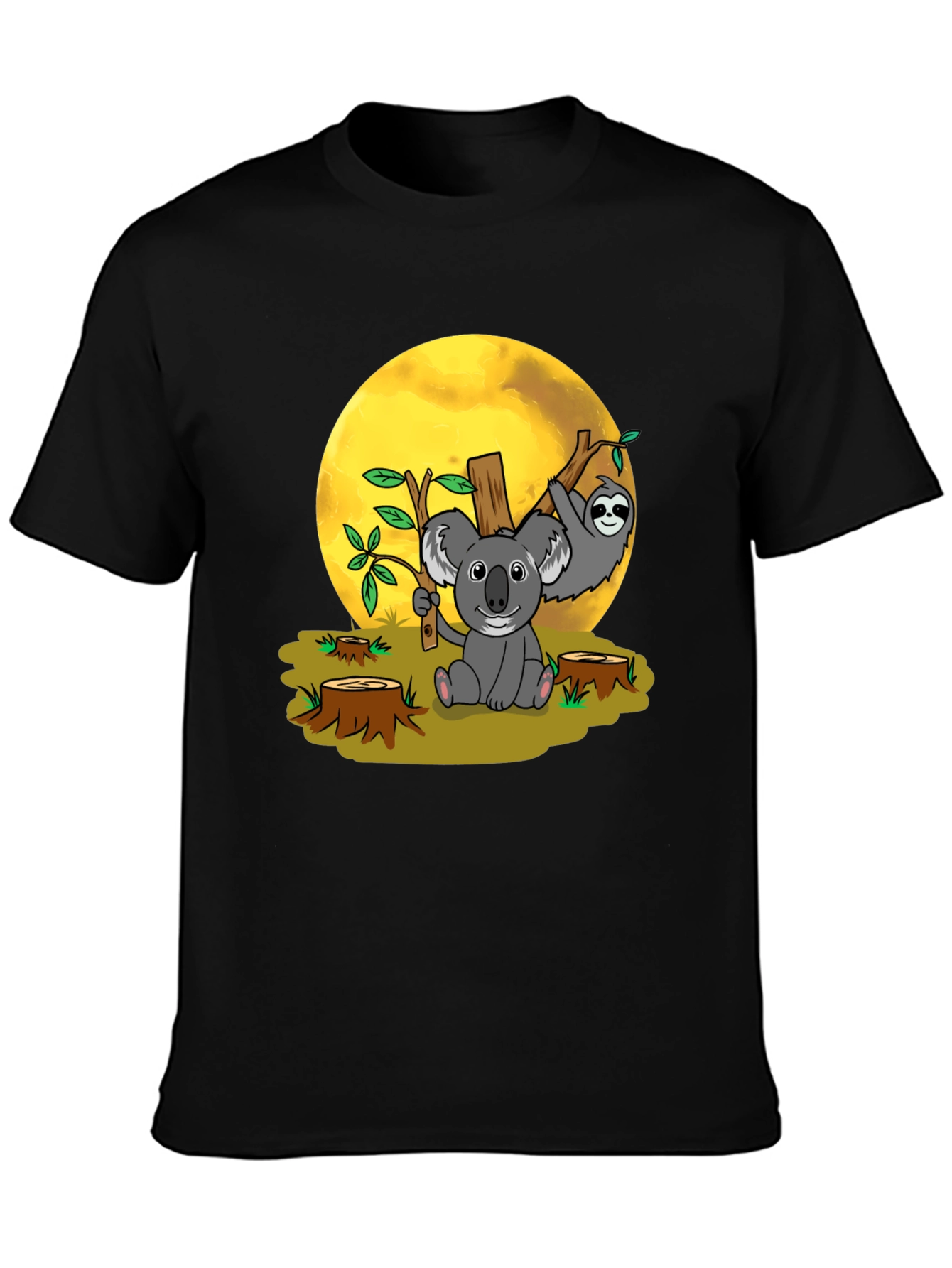 Black Koala Sloth Graphic Tee - Conservation T-Shirt view 3