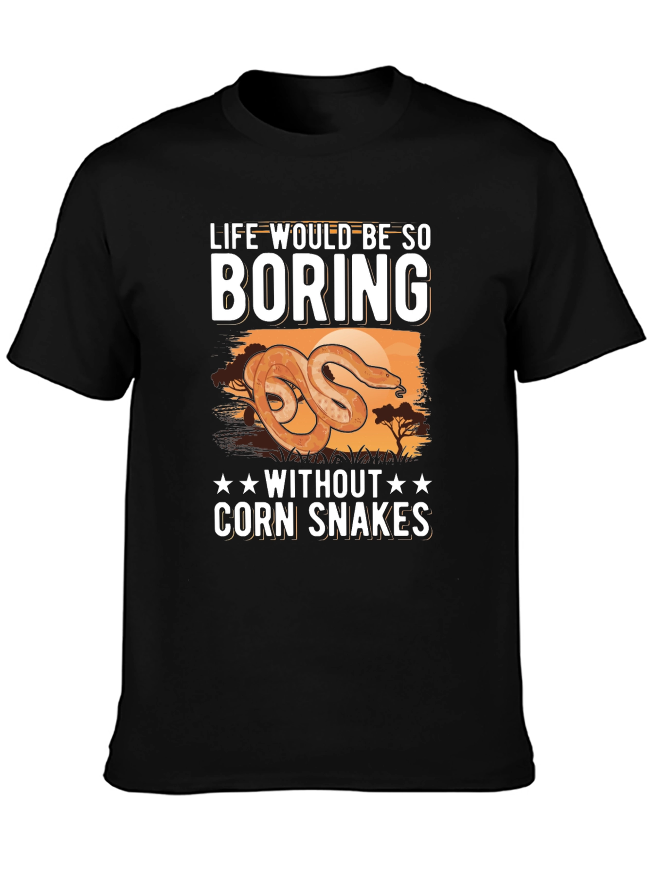 Black Life Would Be Boring Corn Snakes T-Shirt view 3