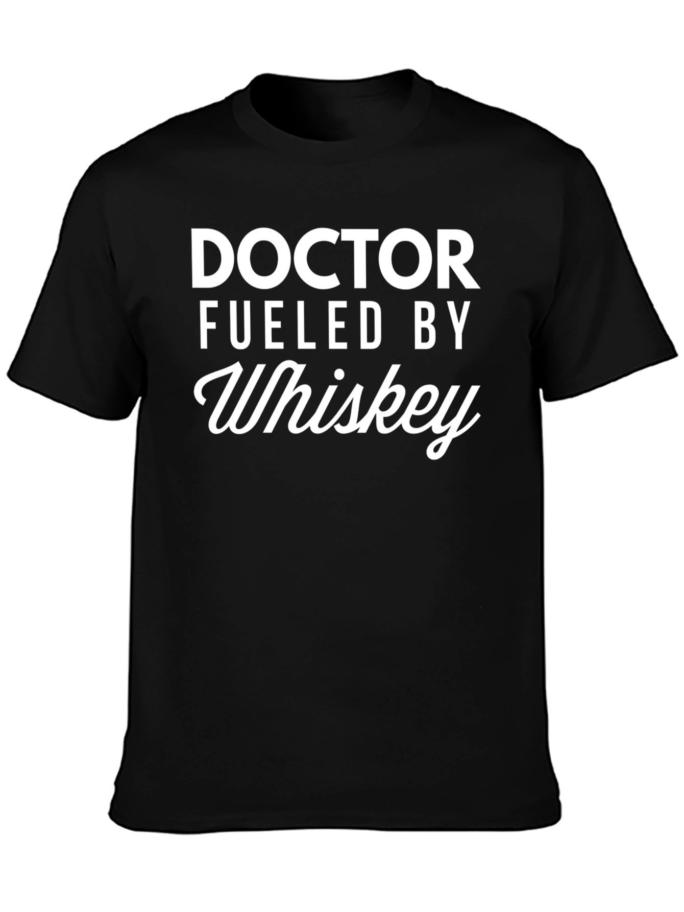 Black Doctor Fueled by Whiskey T-Shirt view 3