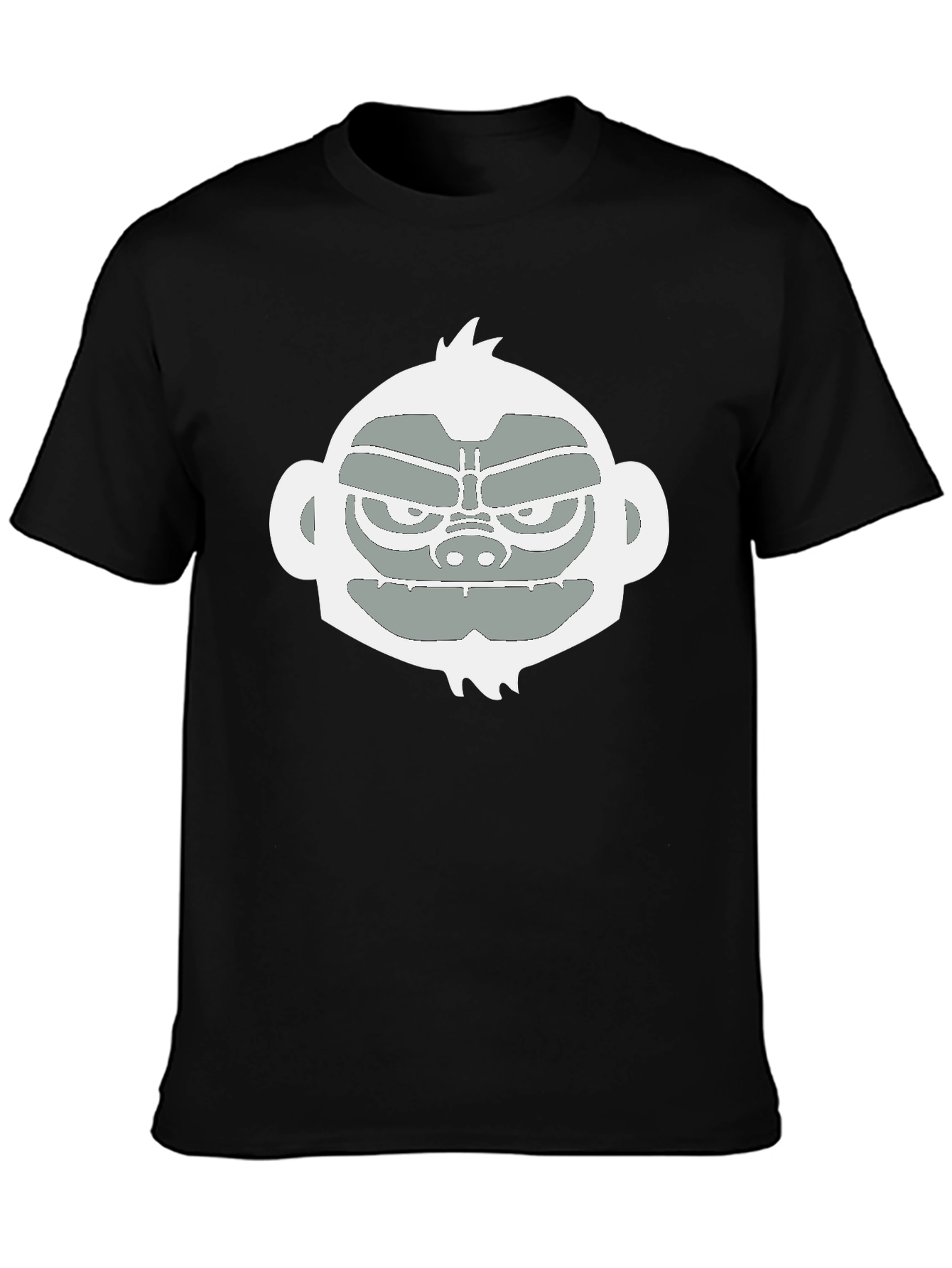 Black Cool Monkey Graphic Tee - Black Casual T-Shirt view 3