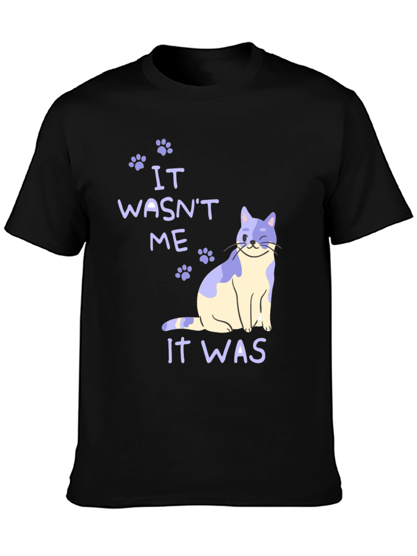 Black It Wasn't Me Cat T-Shirt view 3