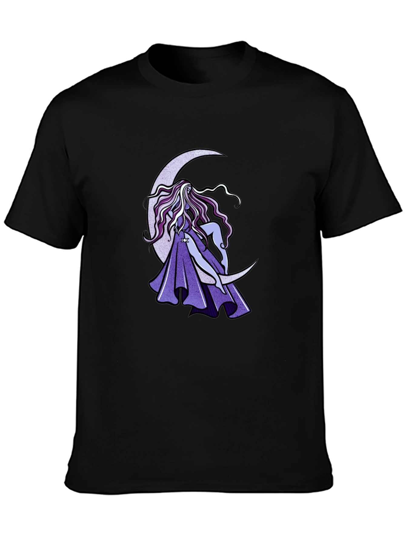 Black Moon Goddess Graphic Black T-Shirt view 3