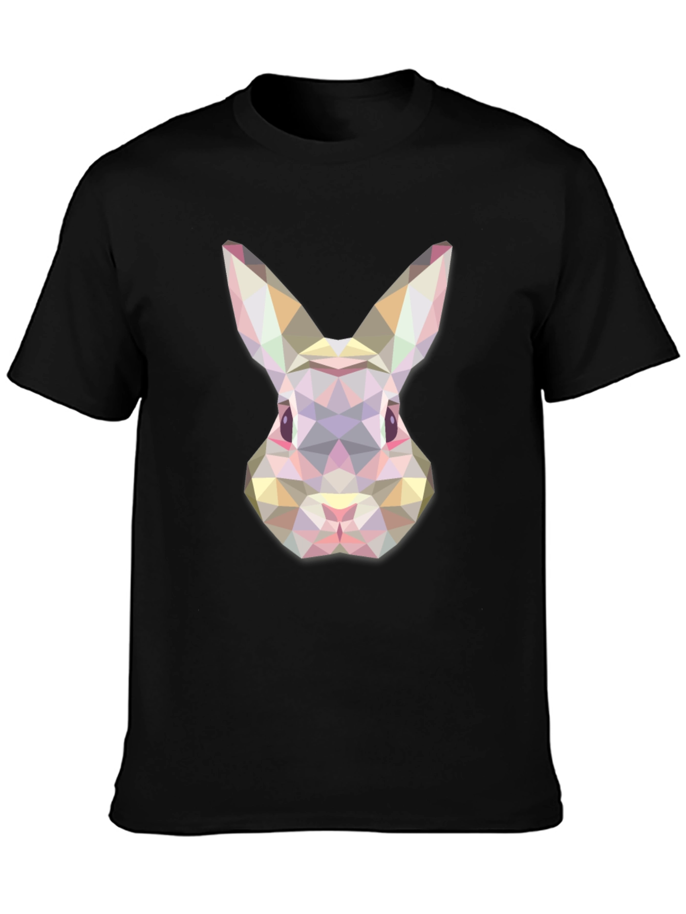 Black Geometric Rabbit Graphic Tee - Modern Unisex T-Shirt view 3