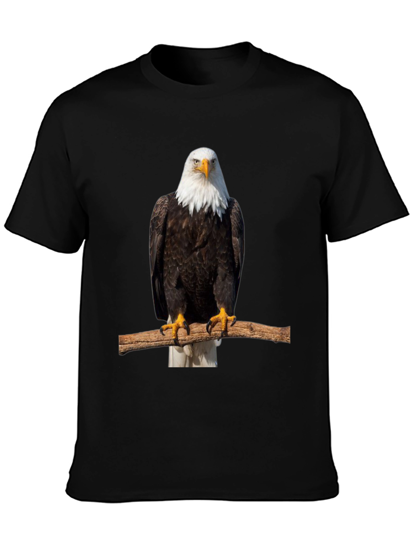 Black Eagle Print Black T-Shirt view 3