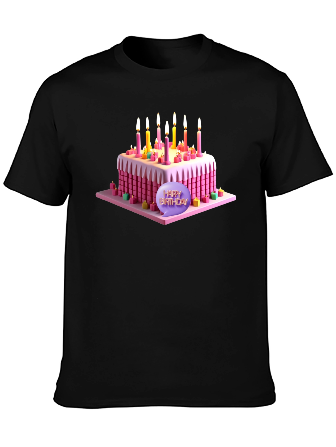 Black Birthday Cake T-Shirt - Sweet Celebration Style! view 3