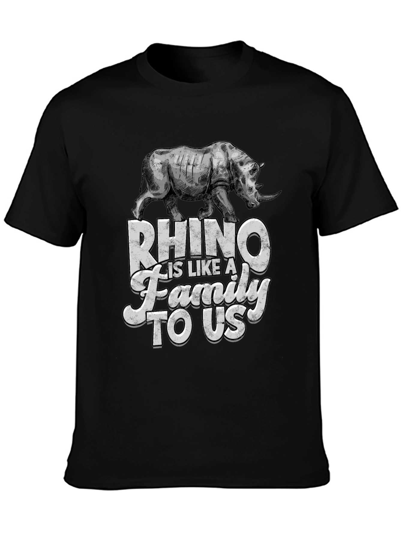 Black Rhino Family T-Shirt - Wildlife Conservation Tee view 3