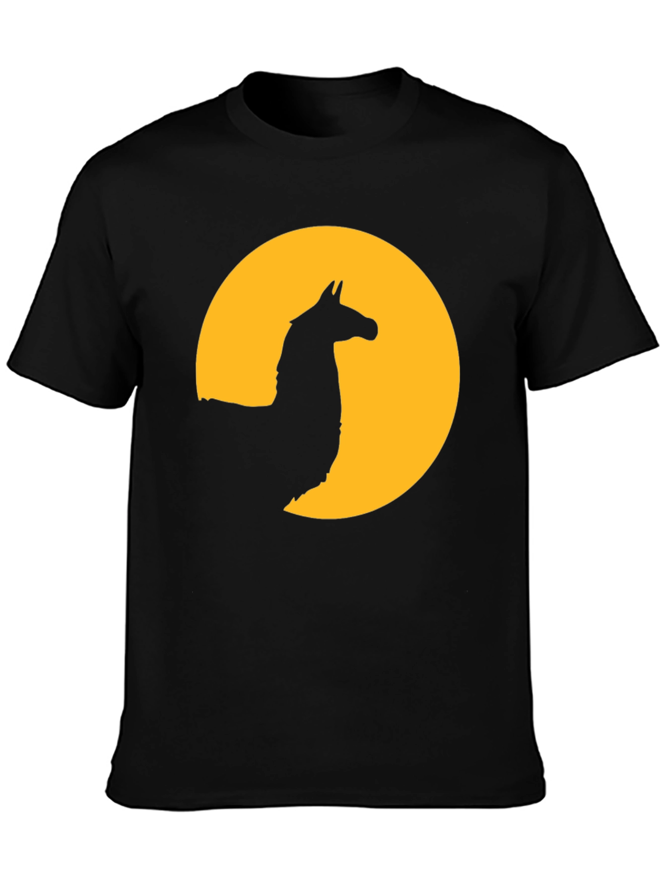 Black Llama Silhouette T-Shirt - Black Graphic Tee view 3
