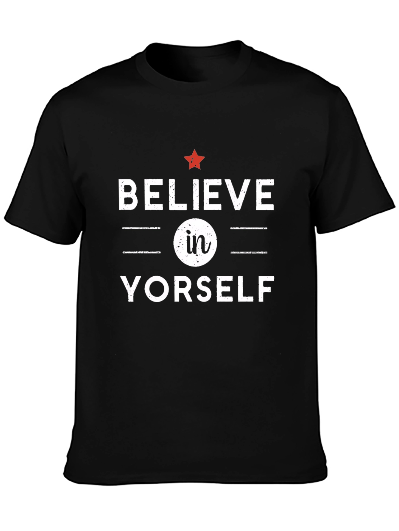 Black Believe In Yorself Graphic T-Shirt - Motivational Tee view 3