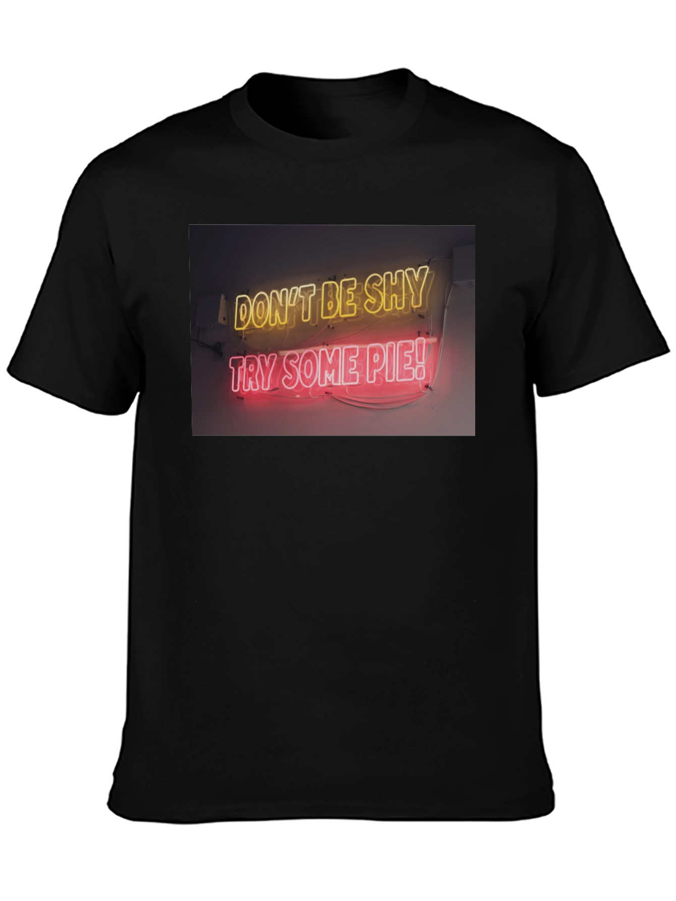 Black Neon Pie Graphic Tee - Don't Be Shy T-Shirt view 3