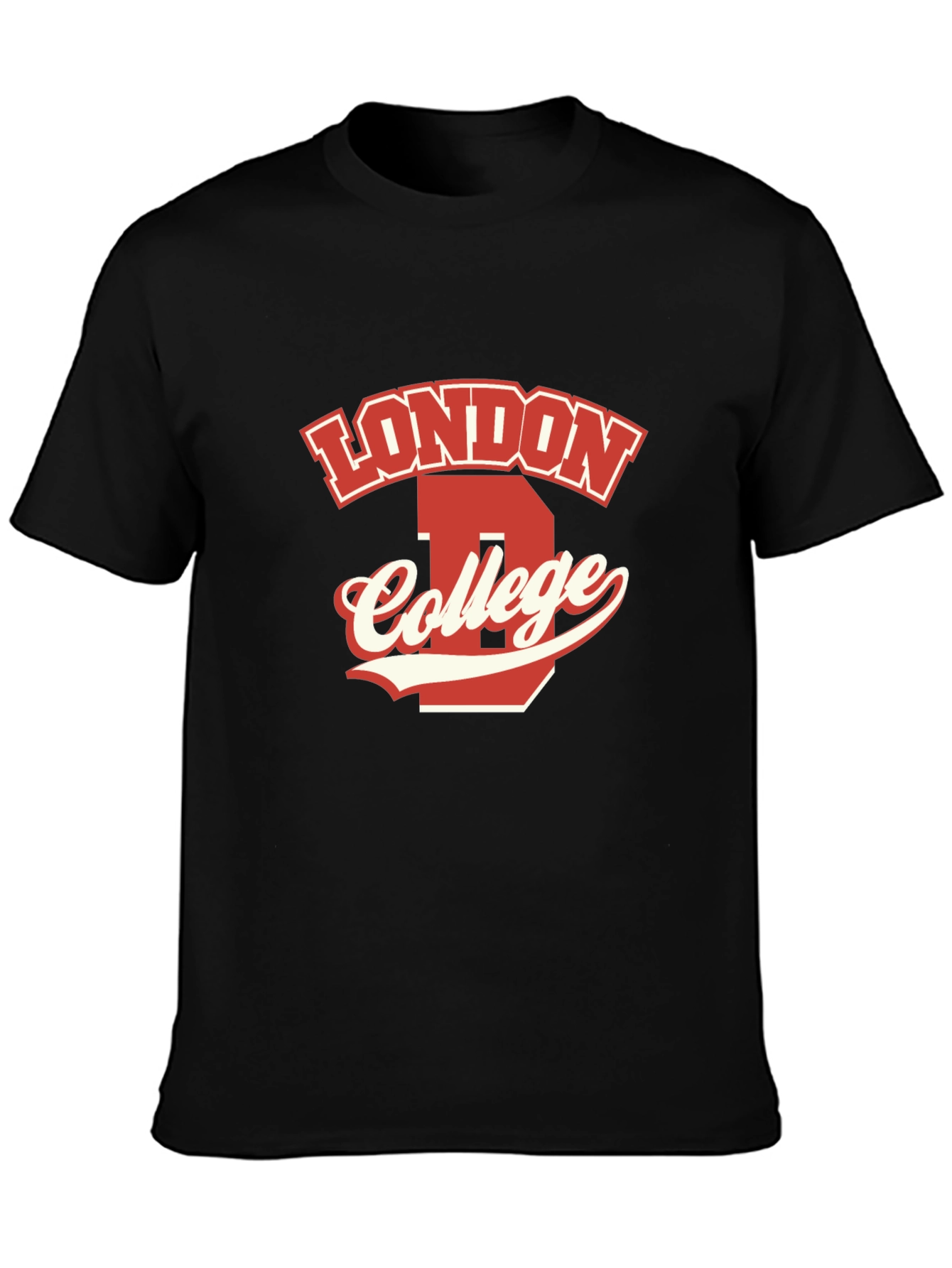 Black London College Graphic T-Shirt view 3