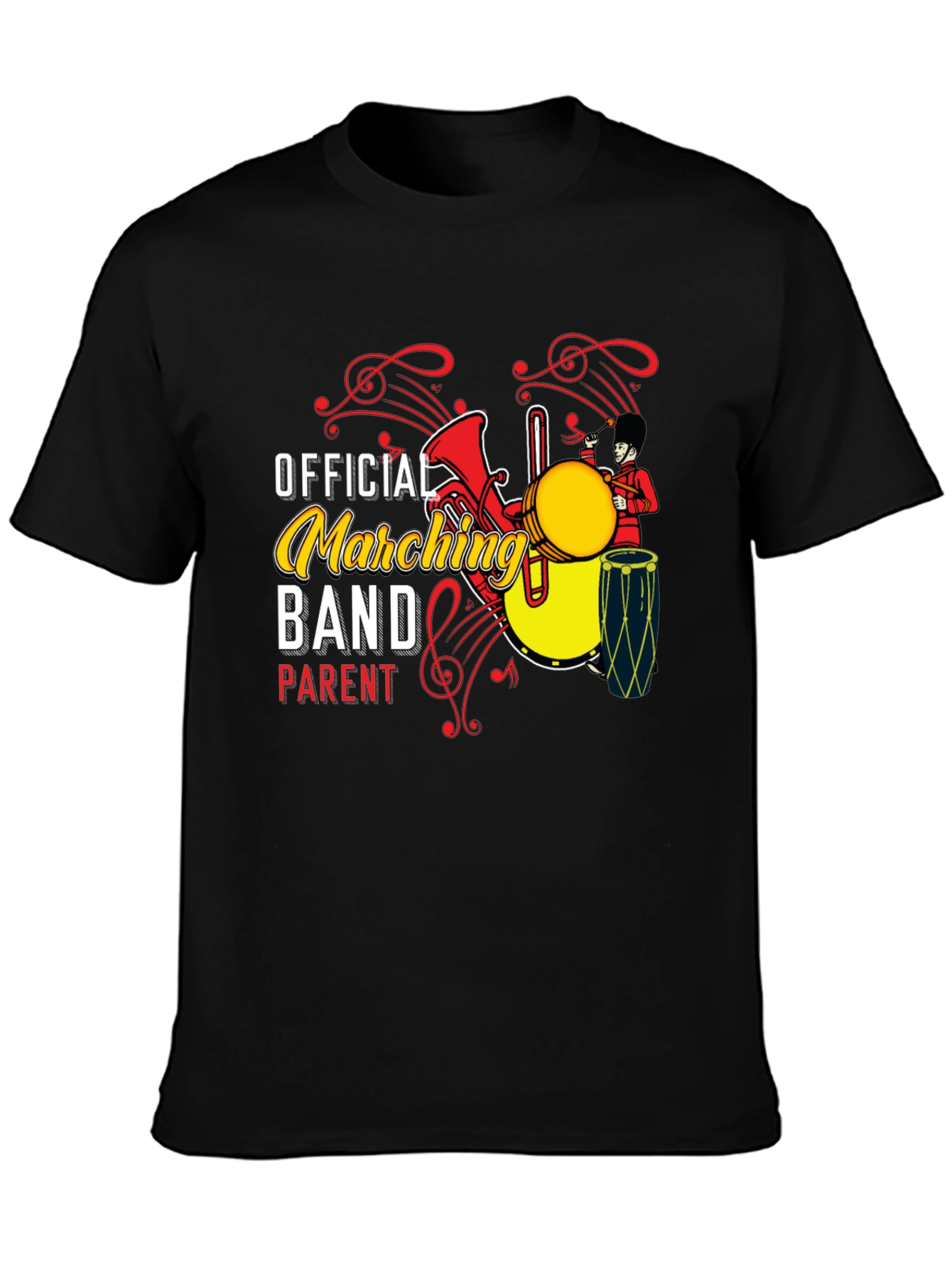 Black Official Marching Band Parent T-Shirt view 3