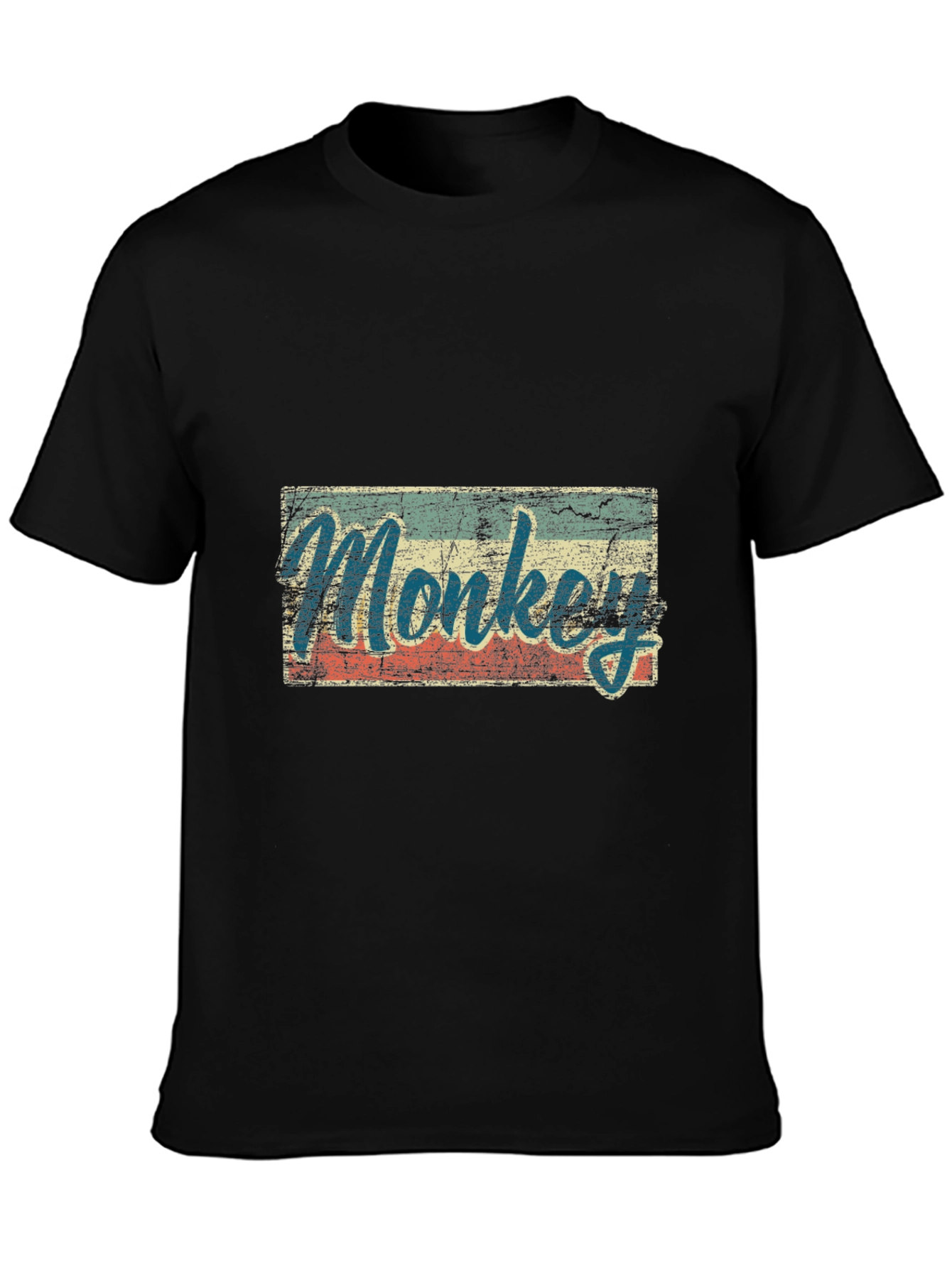 Black Vintage Monkey Graphic T-Shirt view 3