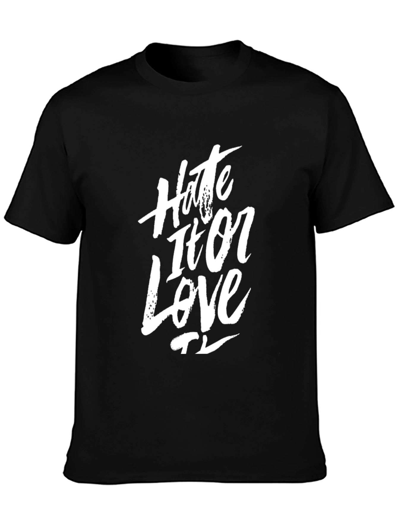 Black Hate it or Love it Graphic Tee - Men's Black T-Shirt view 3