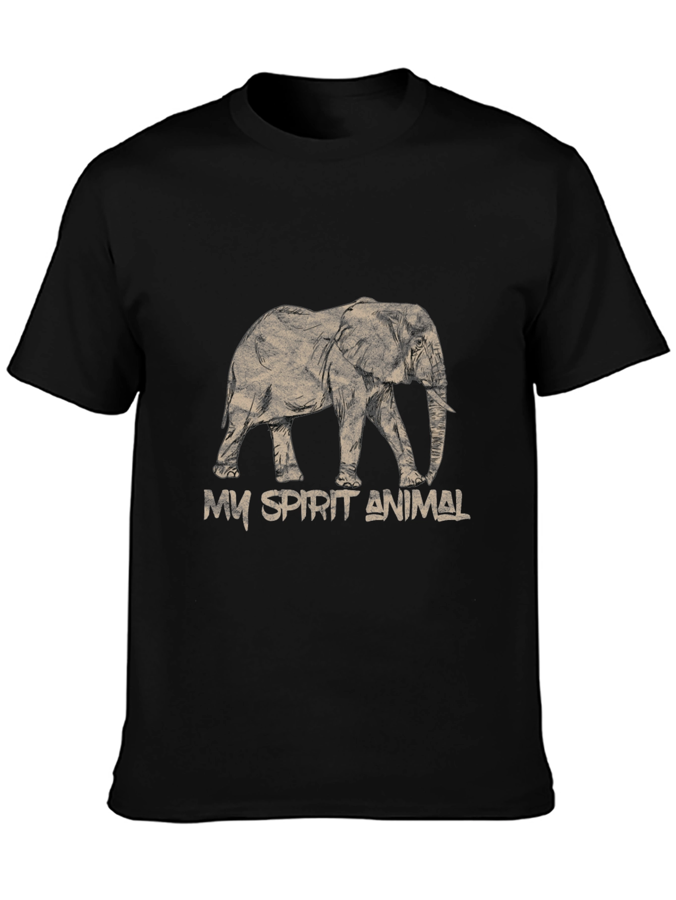 Black Elephant Spirit Animal T-Shirt view 3