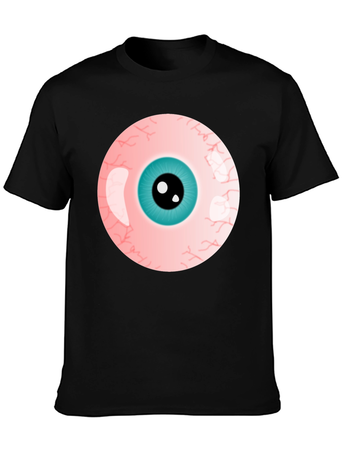 Black Eye-Catching Graphic Tee - Bold Eyeball Design view 3