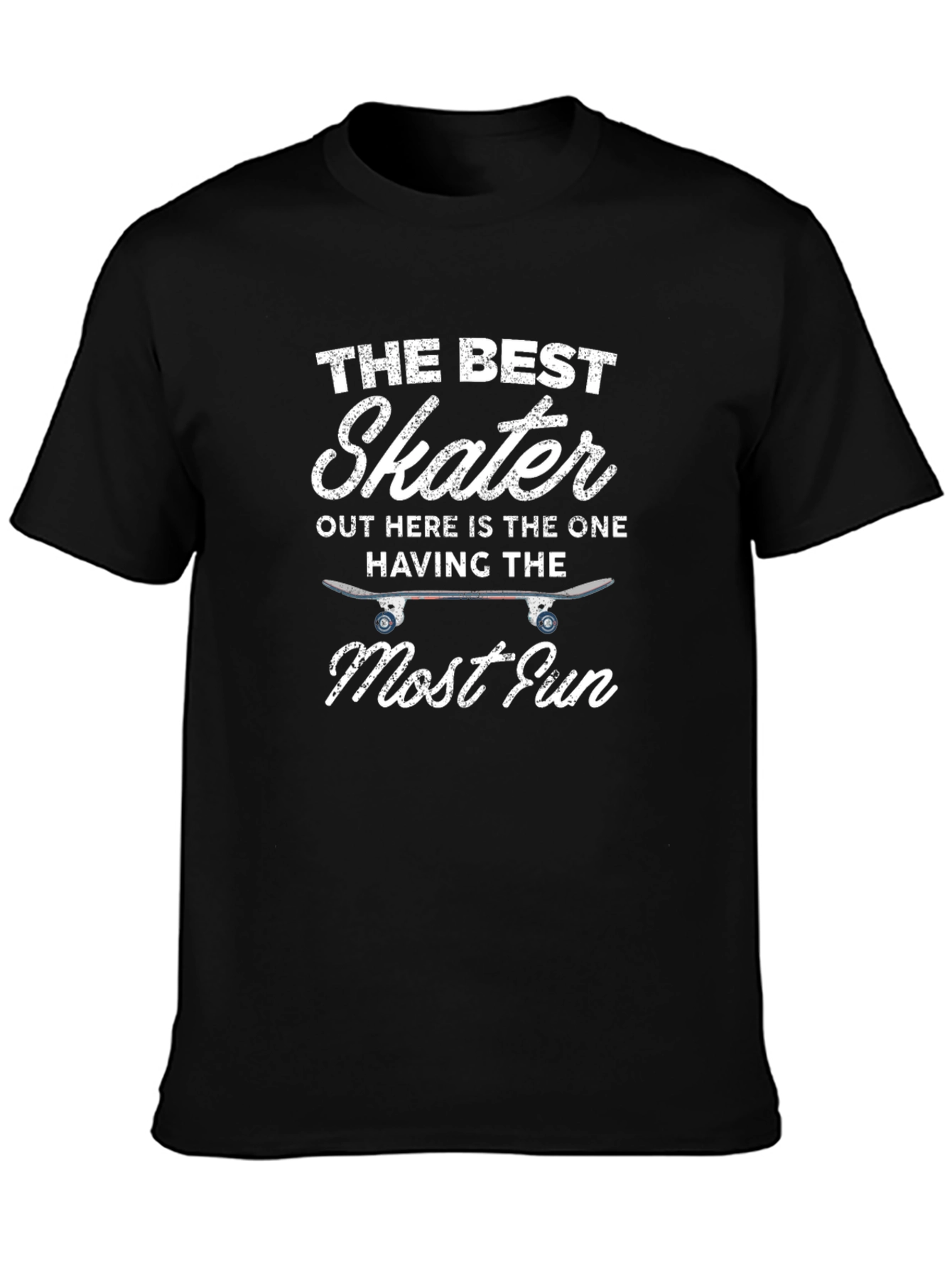 Black The Best Skater T-Shirt - Fun Skateboarding Tee view 3
