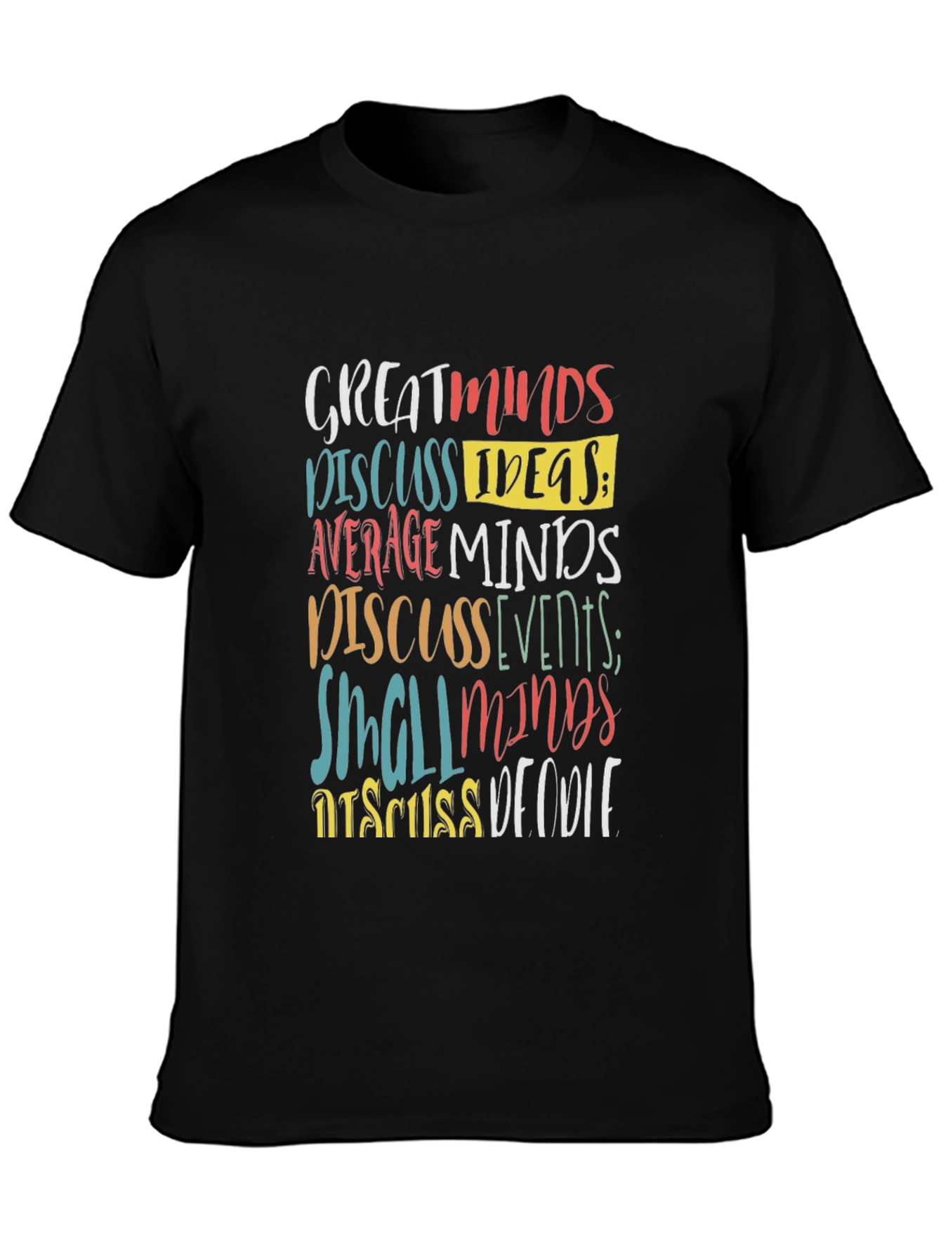 Black Great Minds Discuss Ideas Graphic Tee view 3