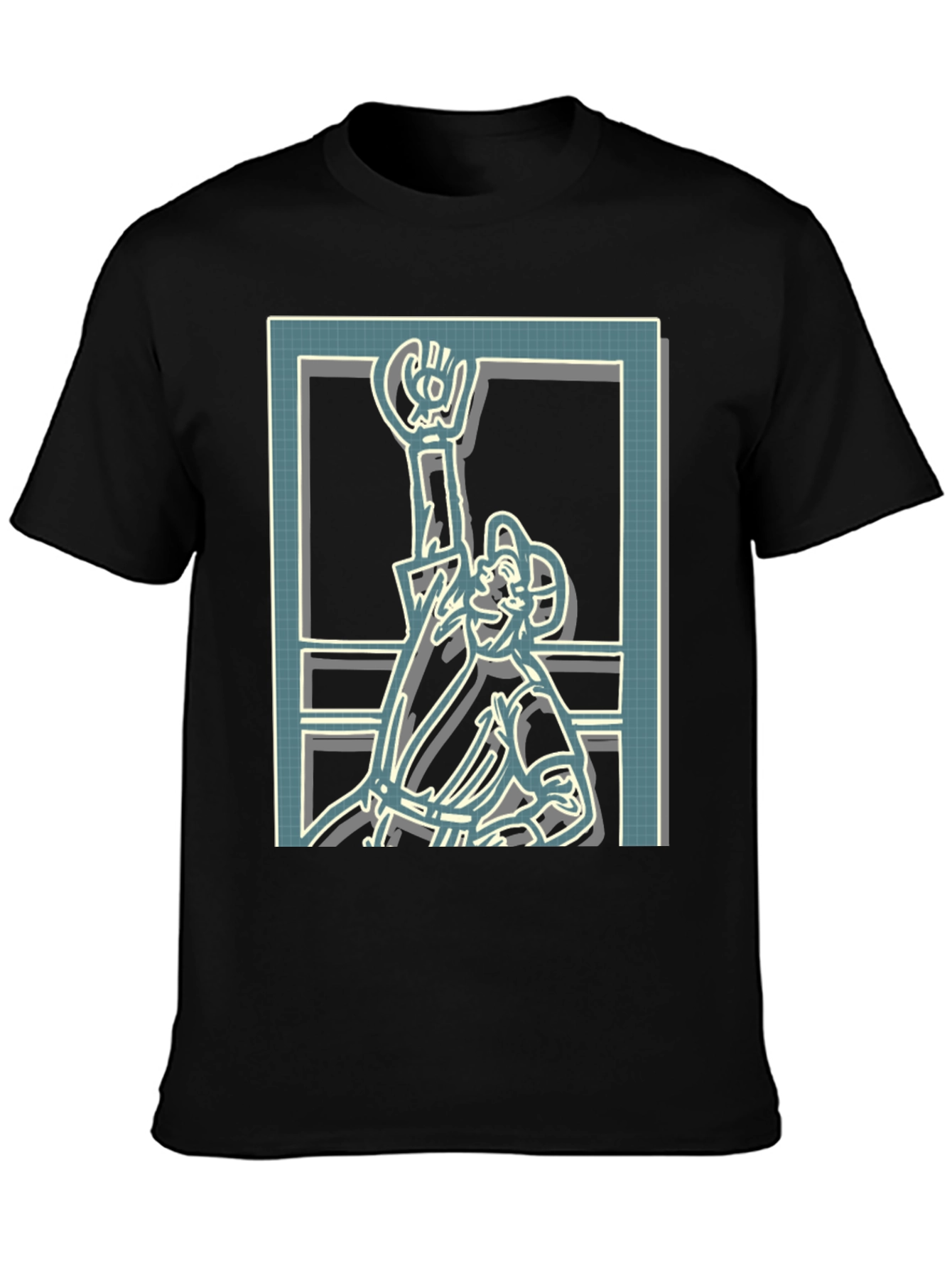 Black Retro Graphic Tee - Framed Baseball Player view 3