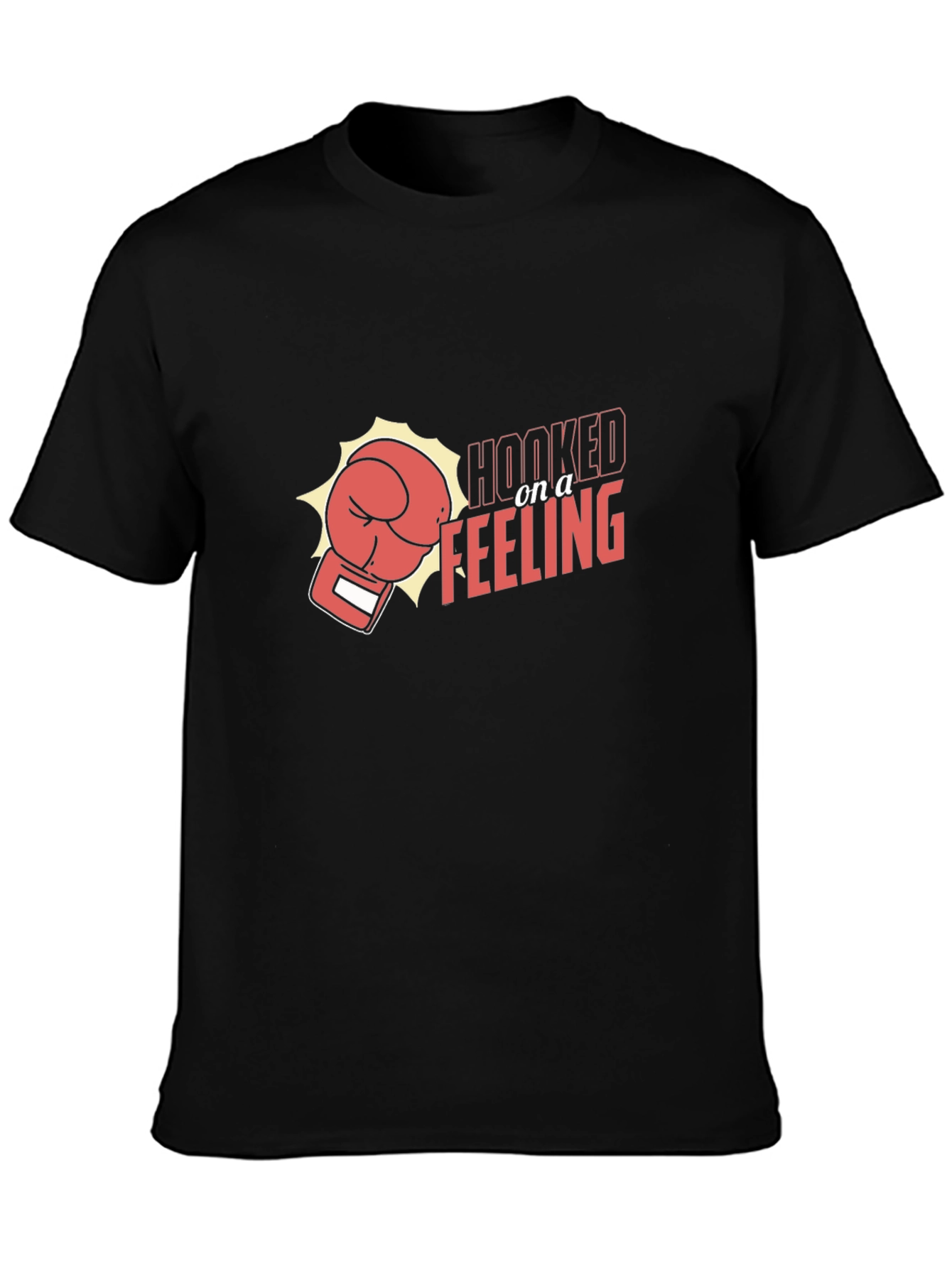 Black Hooked On a Feeling Boxing Glove Graphic Tee view 3
