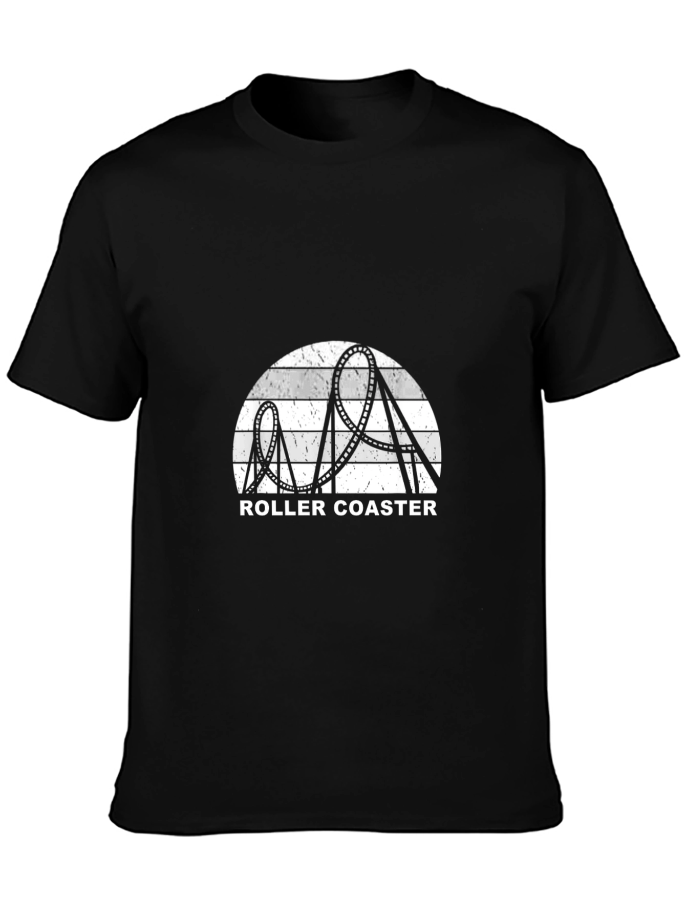 Black Roller Coaster Graphic T-Shirt - Theme Park Thrill Ride Tee view 3