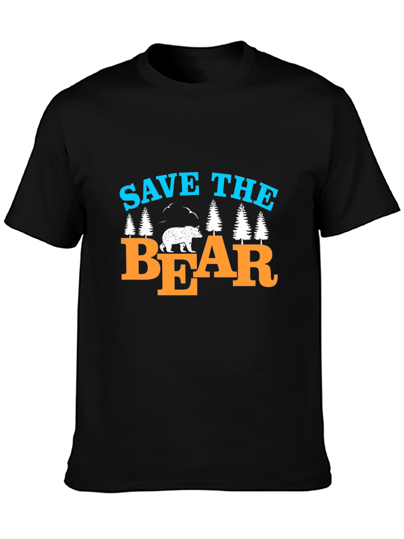 Black Save The Bear T-Shirt Black Graphic Tee view 3