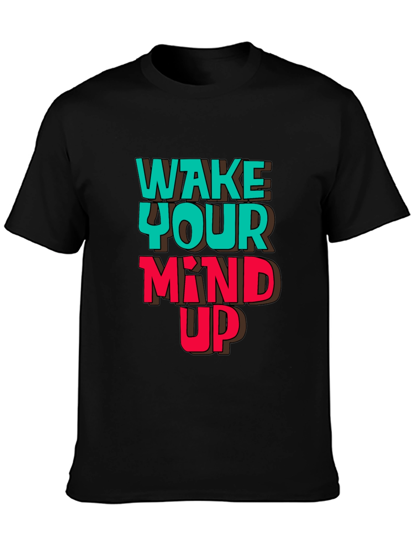 Black Wake Your Mind Up Graphic Tee - Black view 3