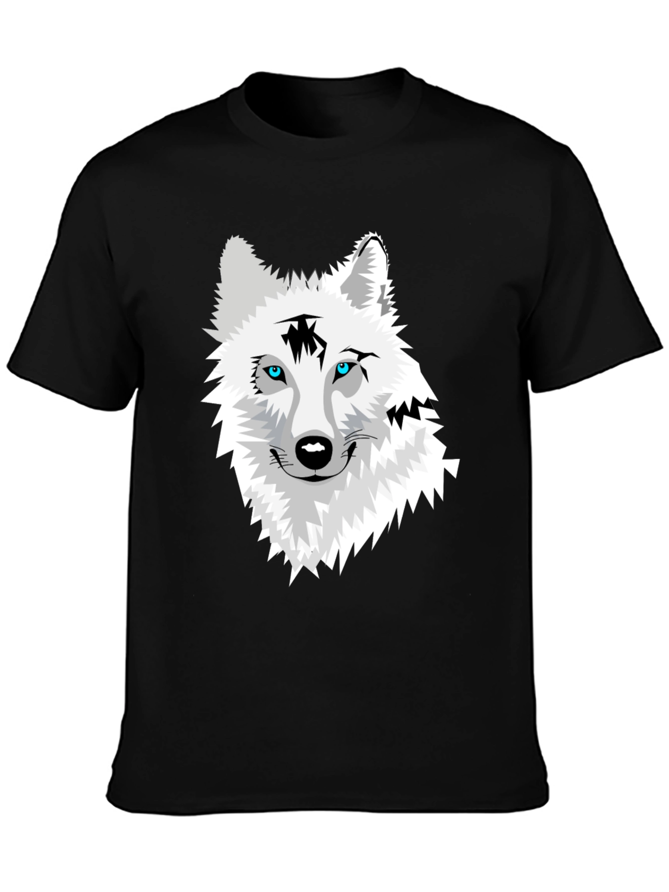 Black Wolf Graphic Black T-Shirt view 3