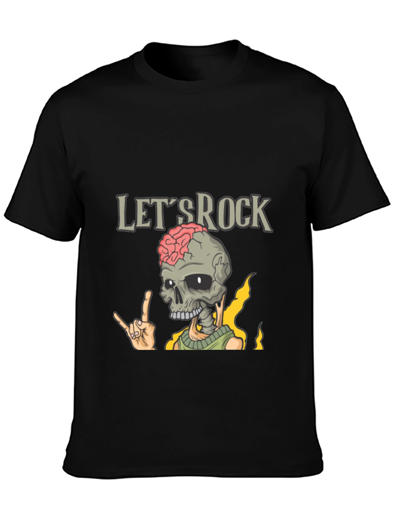 Black Let's Rock Skeleton T-Shirt view 3