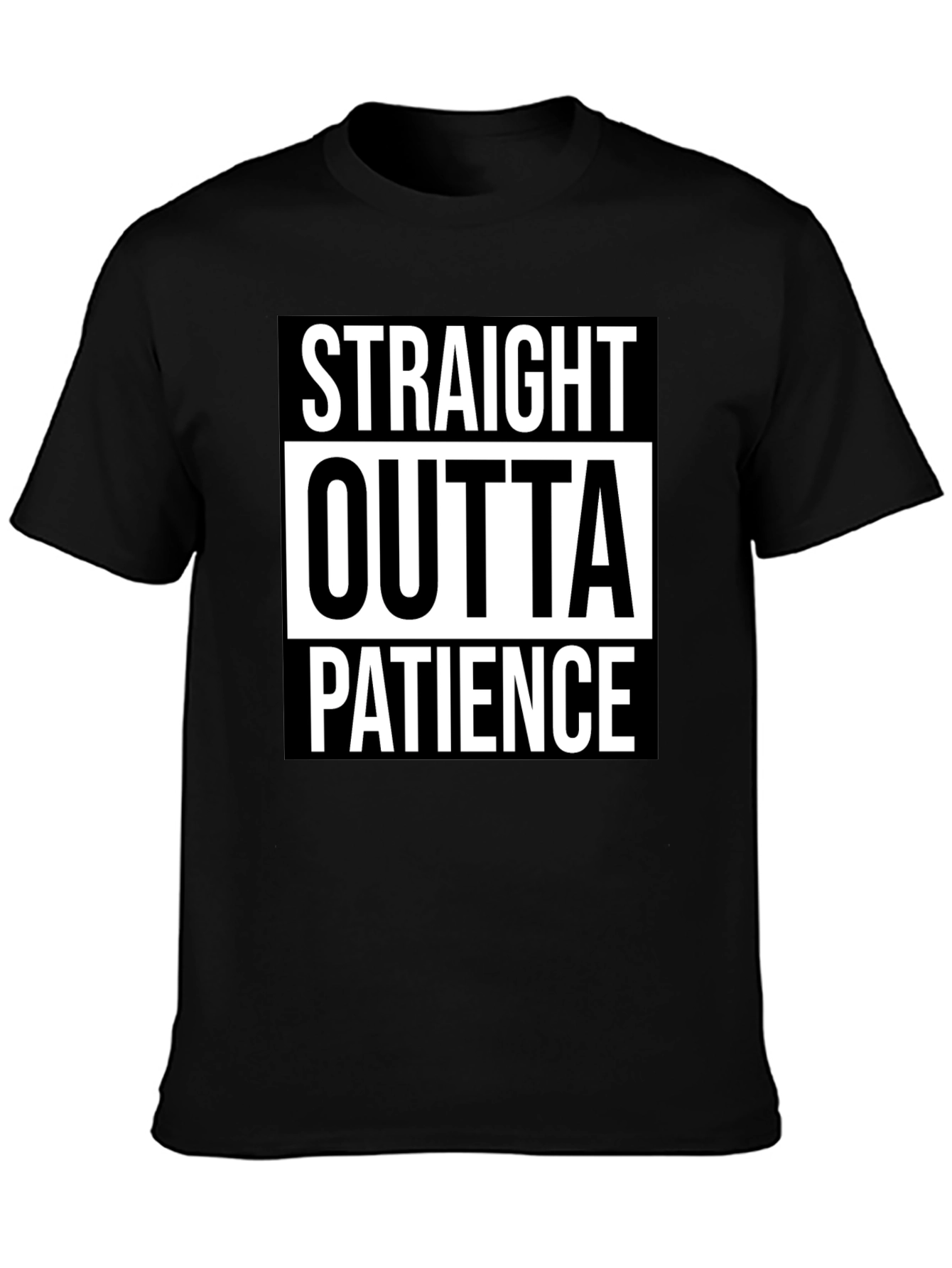 Black Straight Outta Patience Graphic Tee view 3