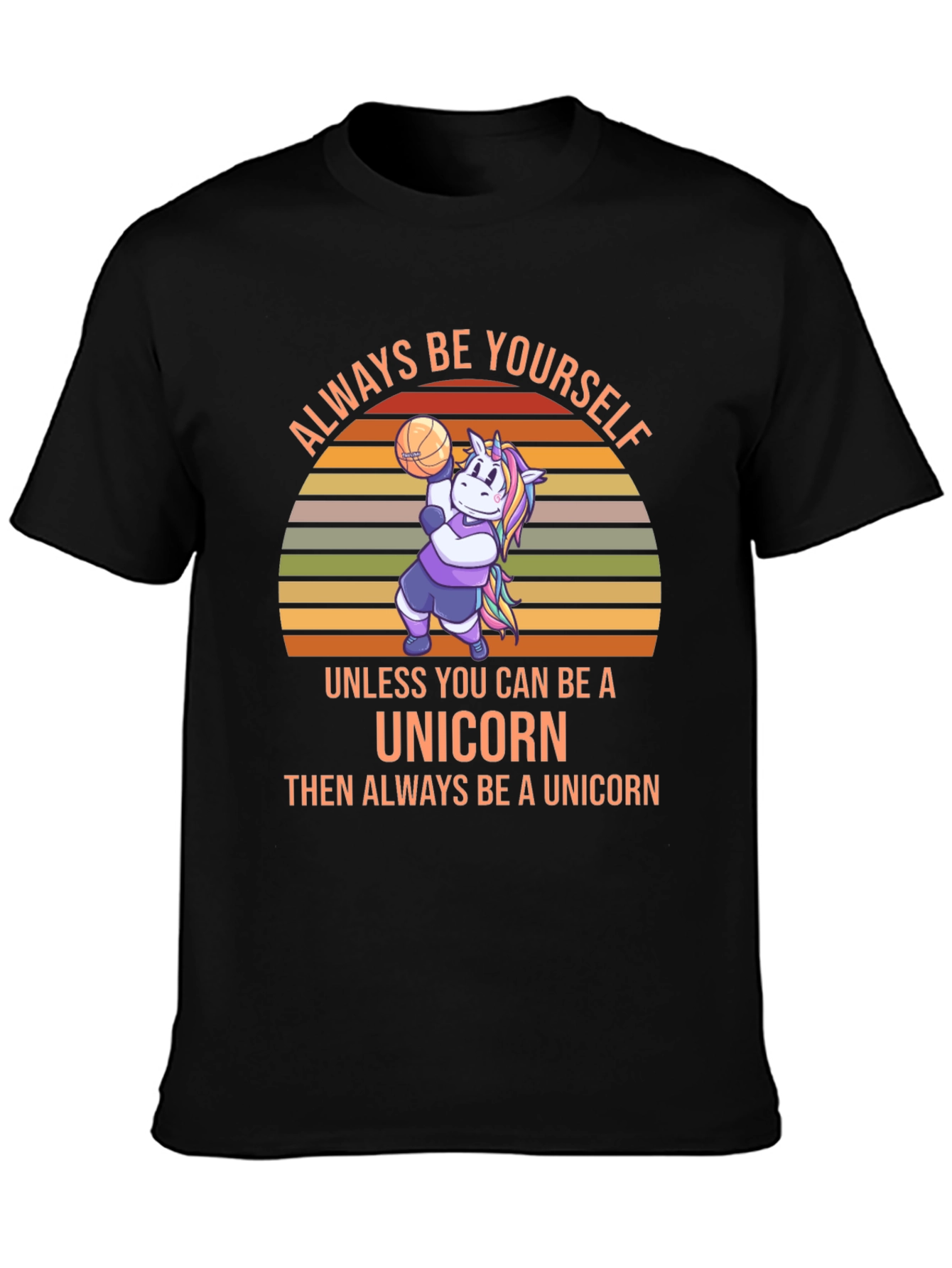 Black Always Be Yourself Unicorn T-Shirt view 3