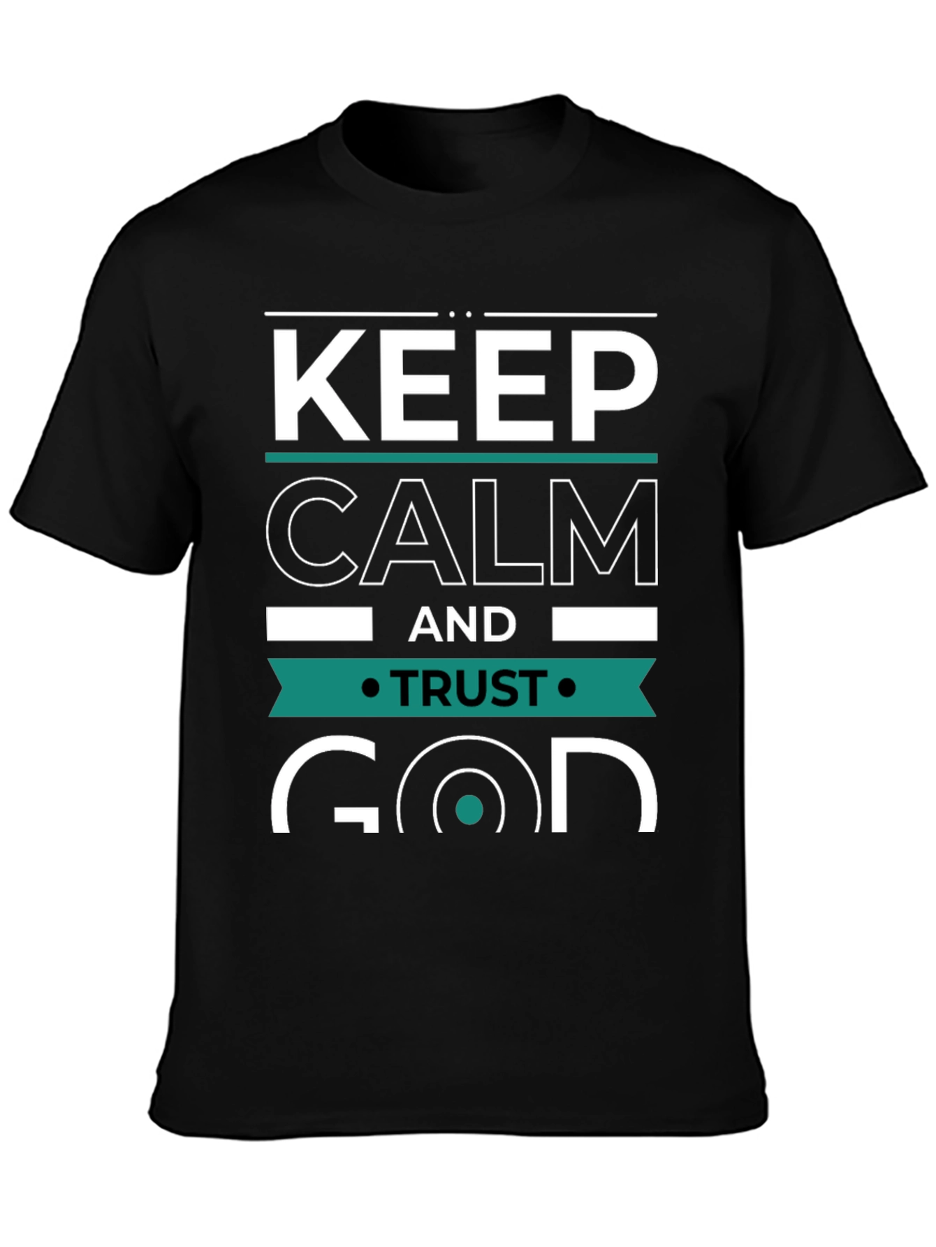 Black Keep Calm and Trust God Graphic Tee - Black view 3