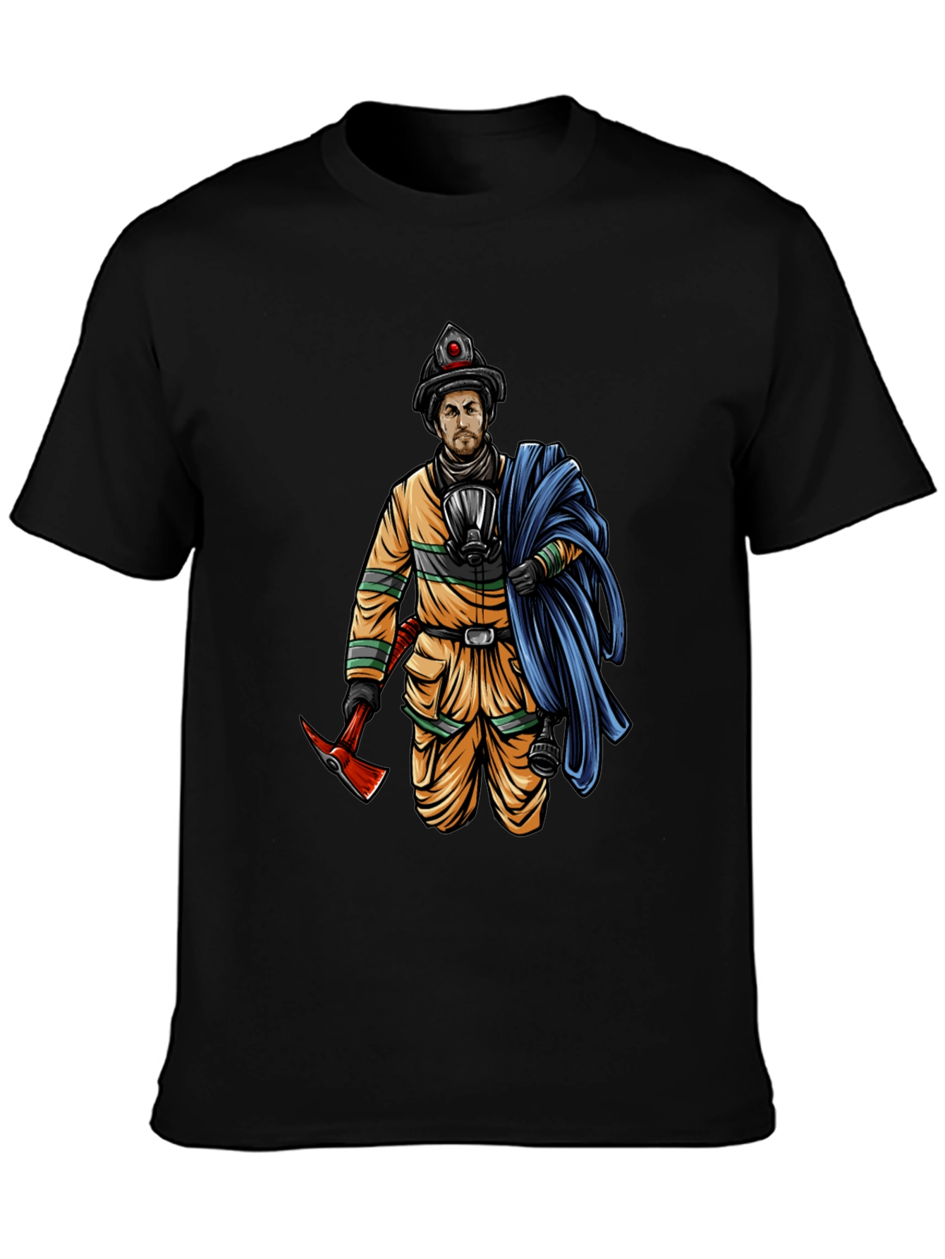 Black Firefighter Graphic Tee - Heroic Design view 3