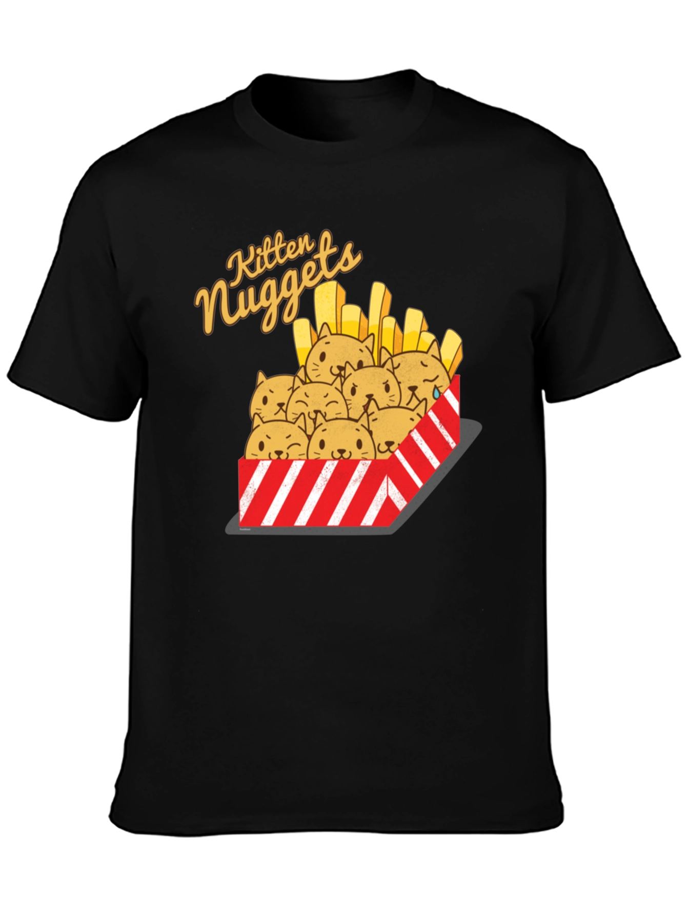 Black Kitten Nuggets Graphic T-Shirt view 3
