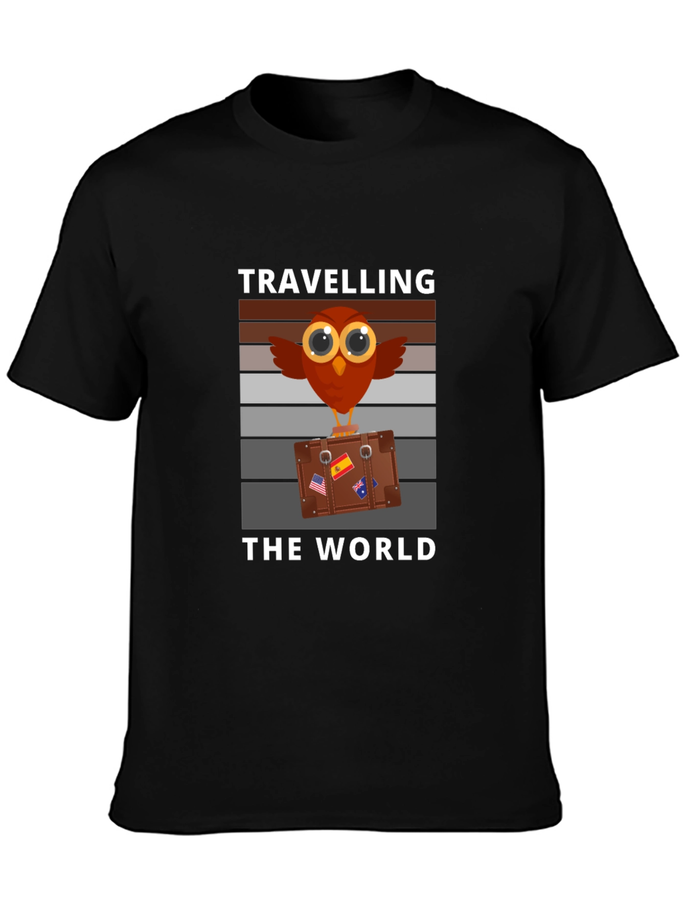 Black Traveling the World Graphic Tee view 3