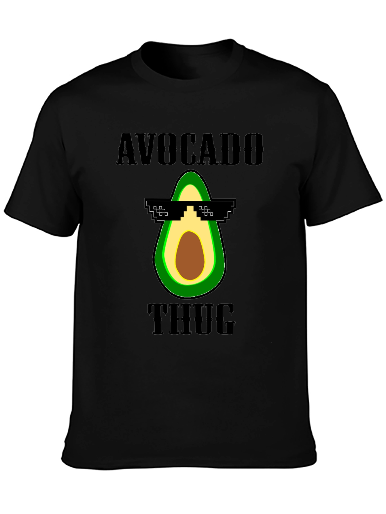 Black Avocado Thug Life Graphic Tee - Funny Novelty T-Shirt view 3
