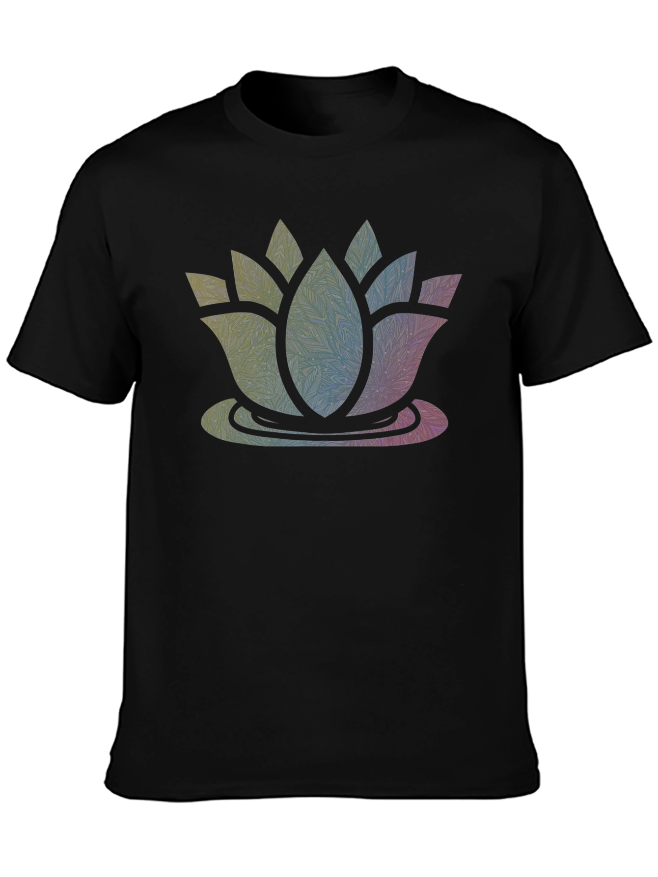 Black Lotus Mandala Graphic T-Shirt view 3