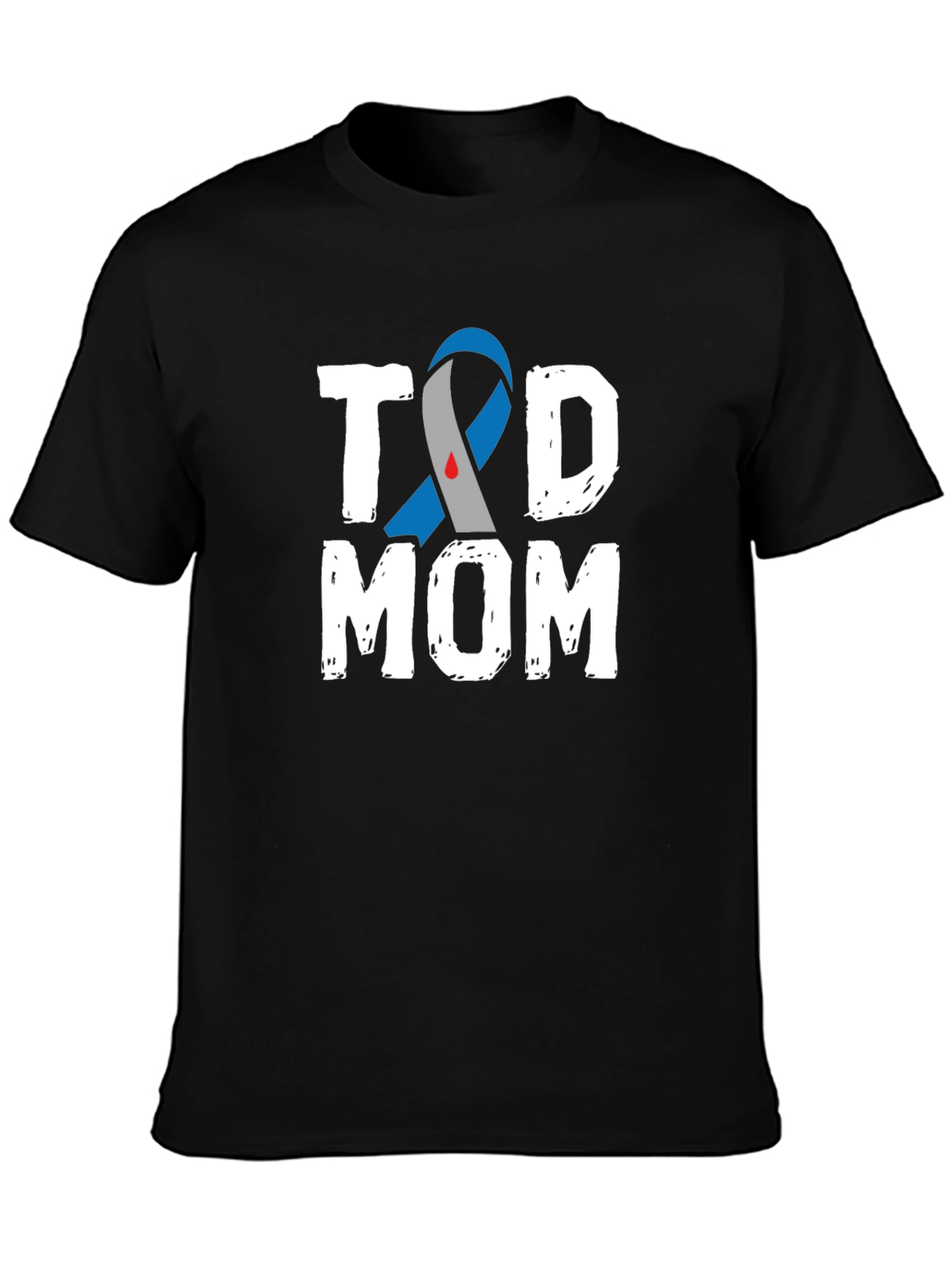 Black T1D Mom Awareness T-Shirt - Black view 3