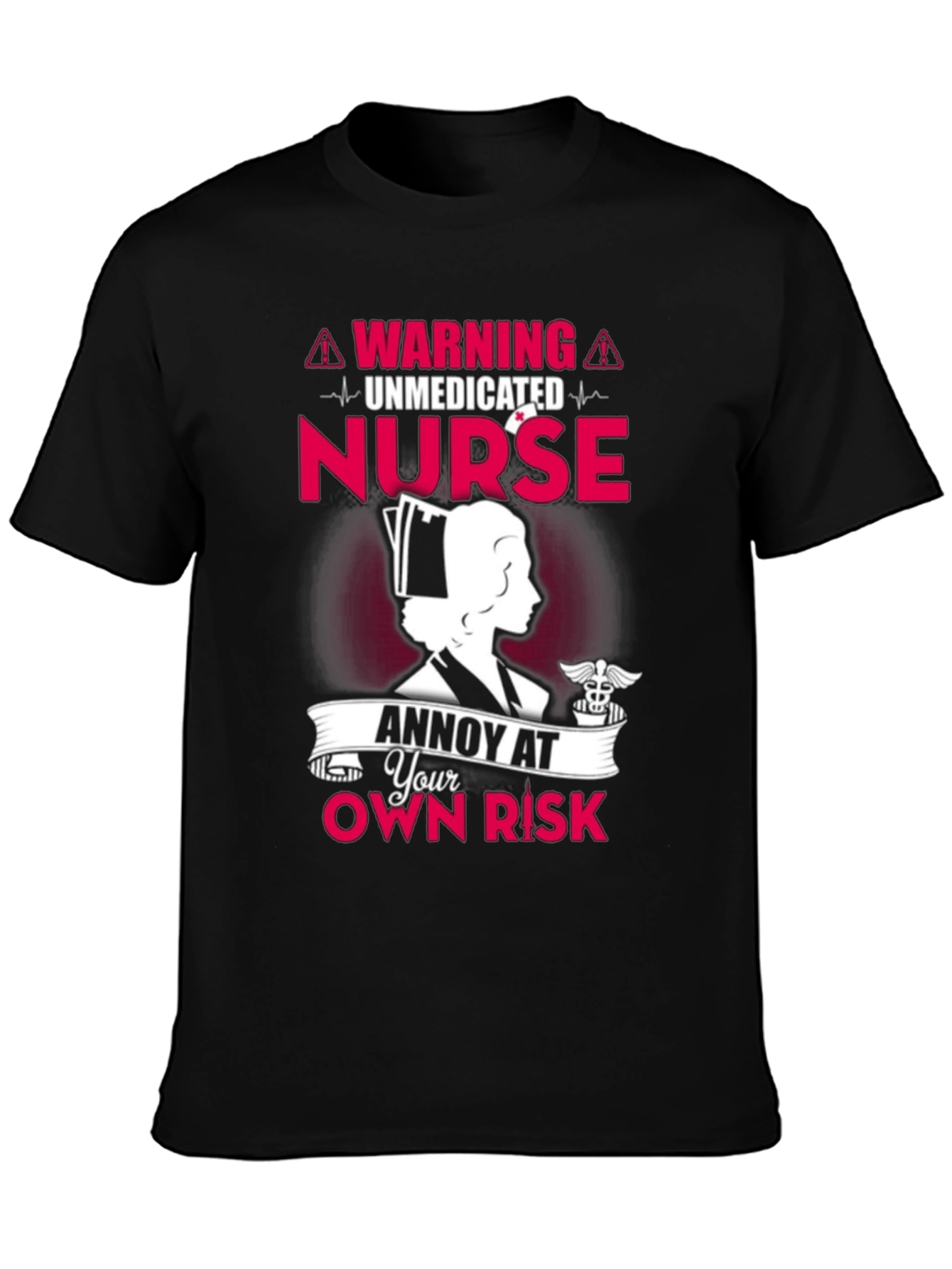 Black Unmedicated Nurse T-Shirt - Annoy At Your Own Risk! view 3