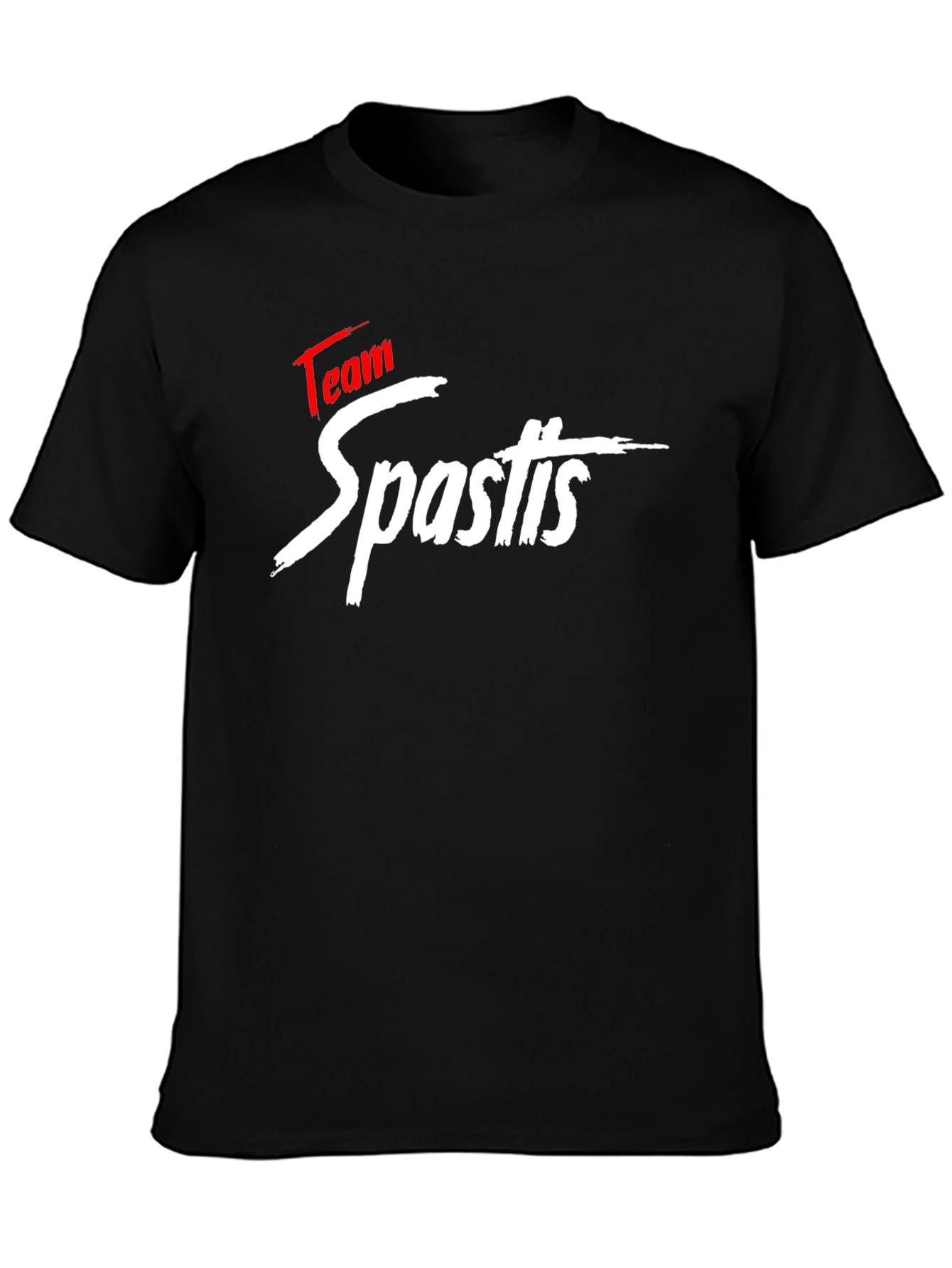 Black Team Spastis Graphic Black T-Shirt view 3