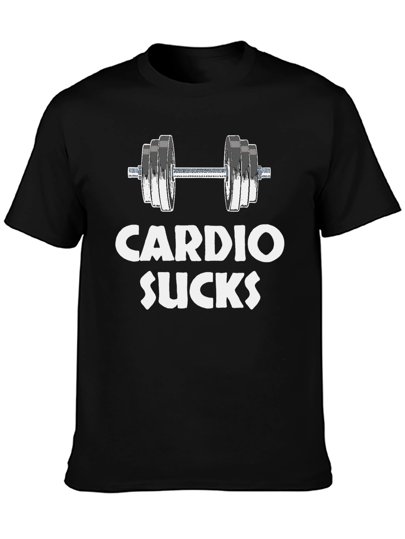 Black Cardio Sucks Gym T-Shirt - Funny Workout Tee view 3