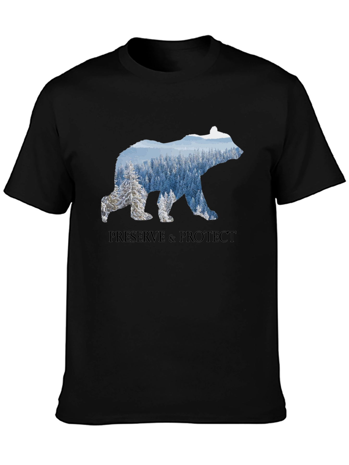 Black Preserve & Protect Bear Graphic T-Shirt view 3