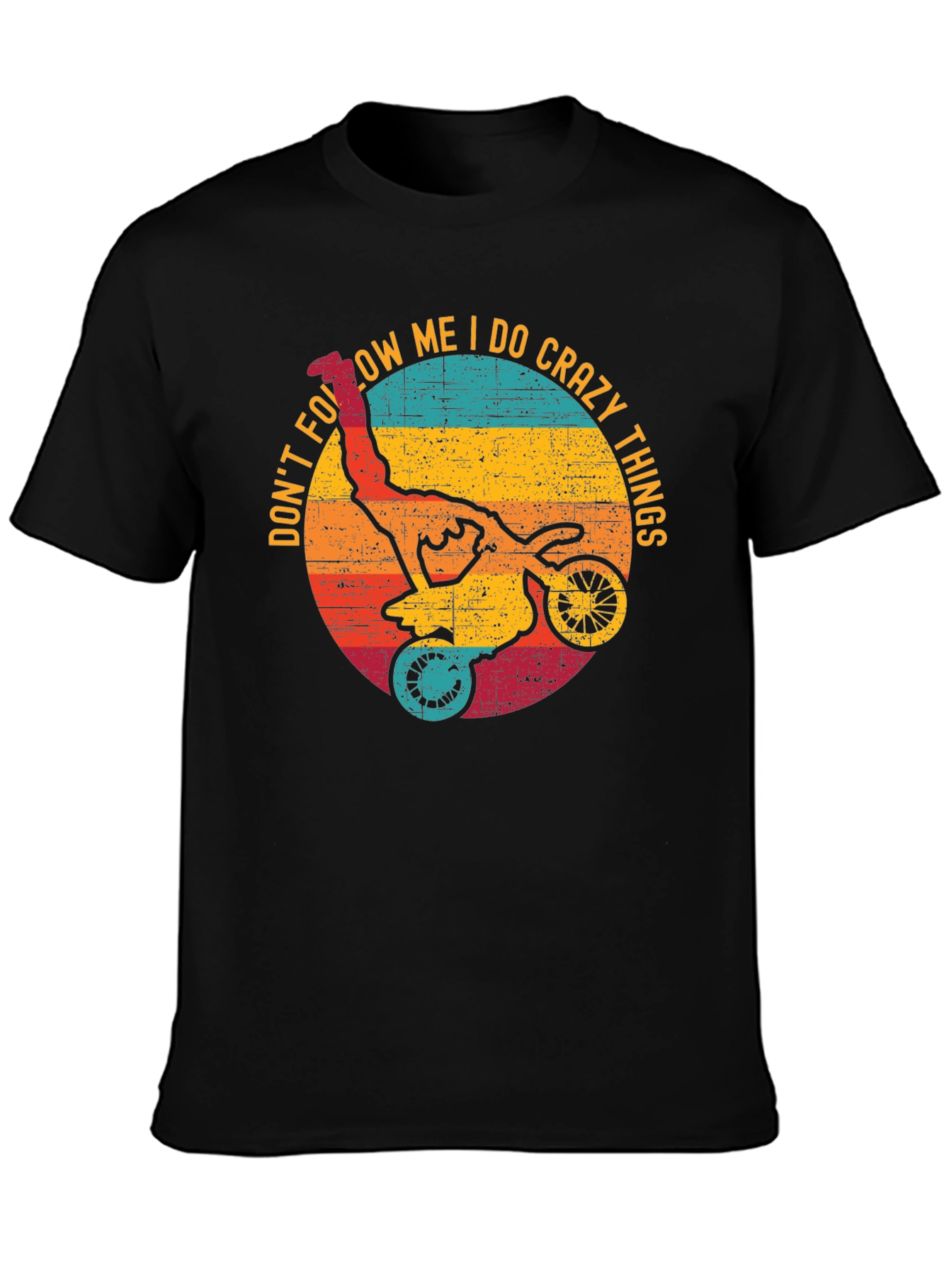 Black Crazy Things Motorcycle T-Shirt view 3