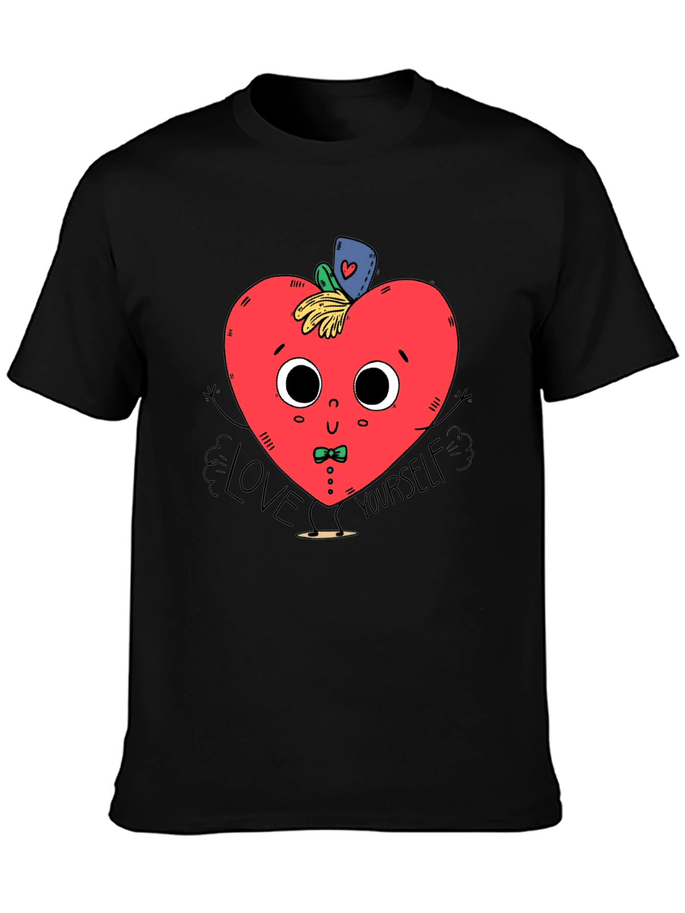 Black Love Yourself Heart Graphic T-Shirt view 3