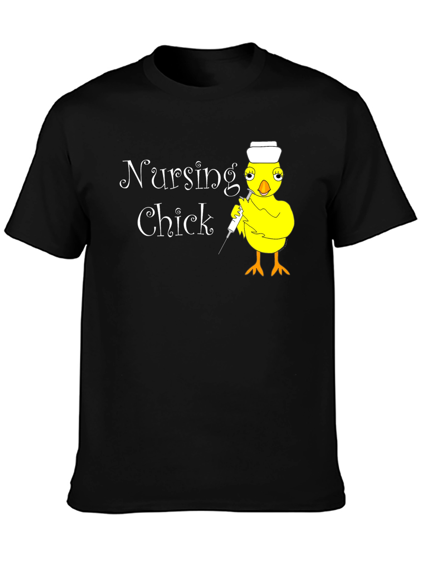 Black Nursing Chick T-Shirt - Funny Nurse Apparel view 3