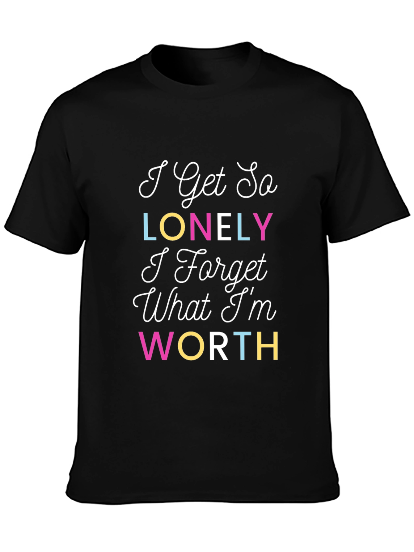 Black I Get So Lonely Graphic Tee - Black view 3