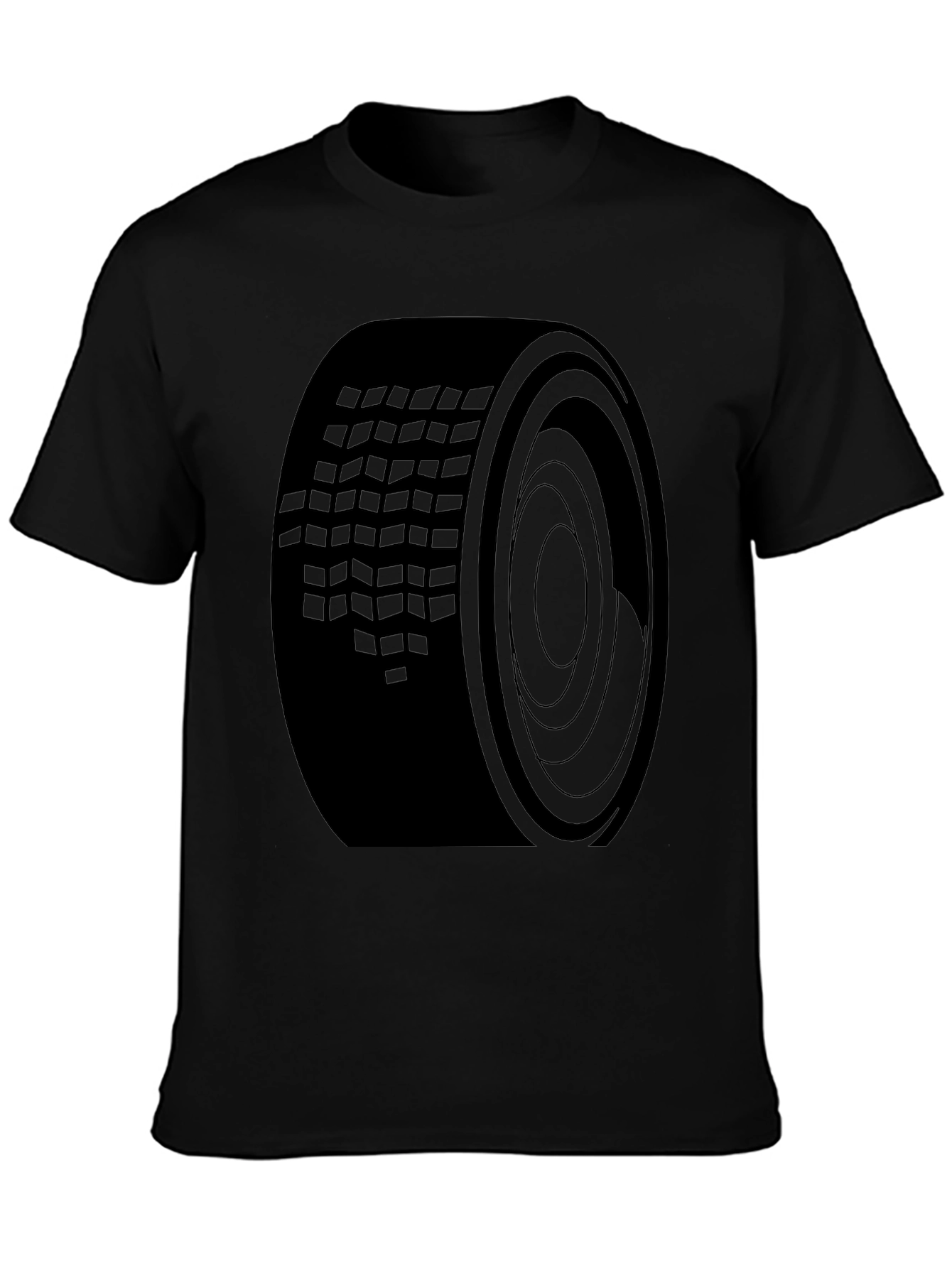 Black Black Tire Tread Graphic Tee - Modern Style view 3