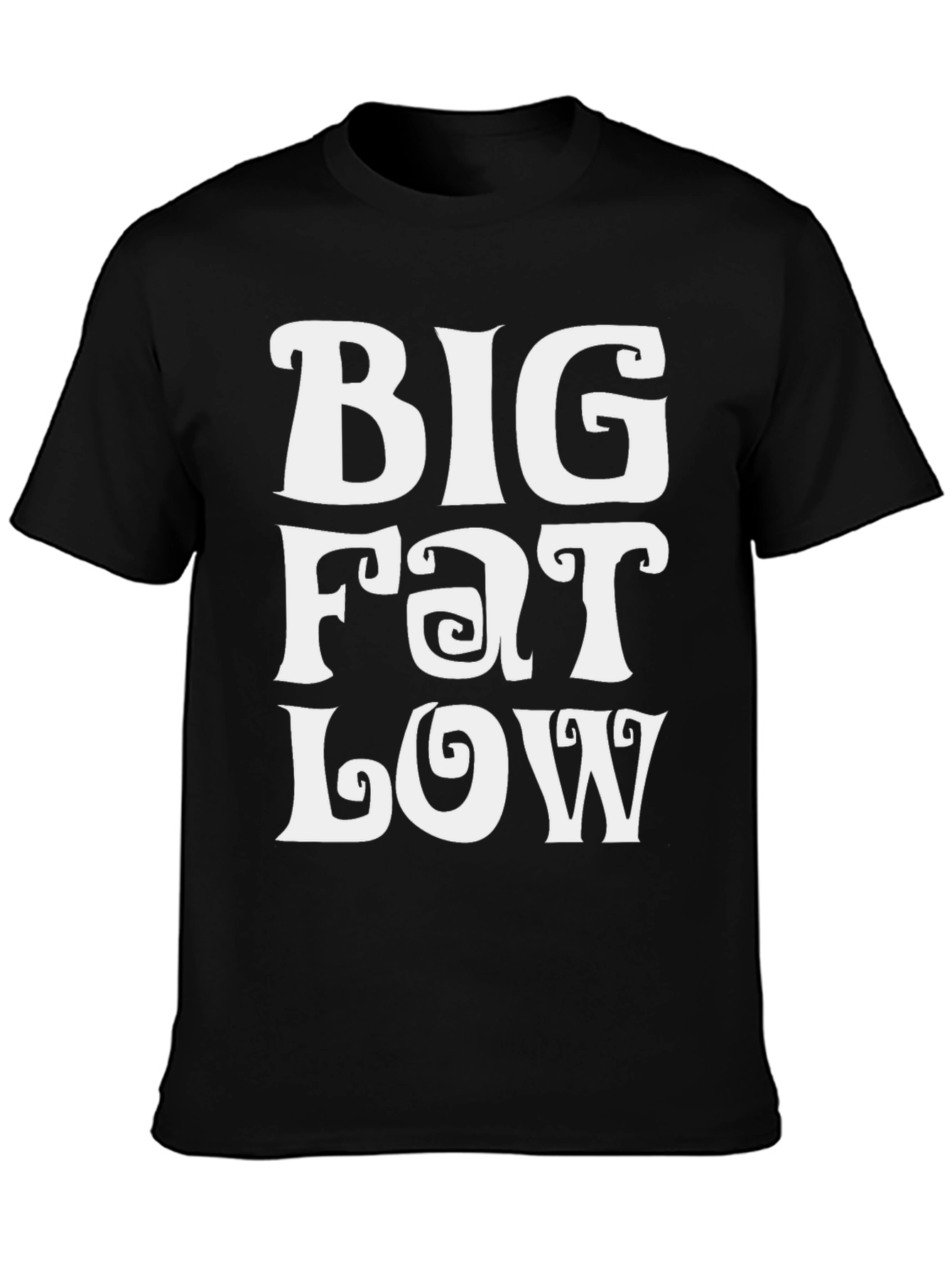 Black Big Fat Low Funny Graphic Tee - Black Unisex T-Shirt view 3
