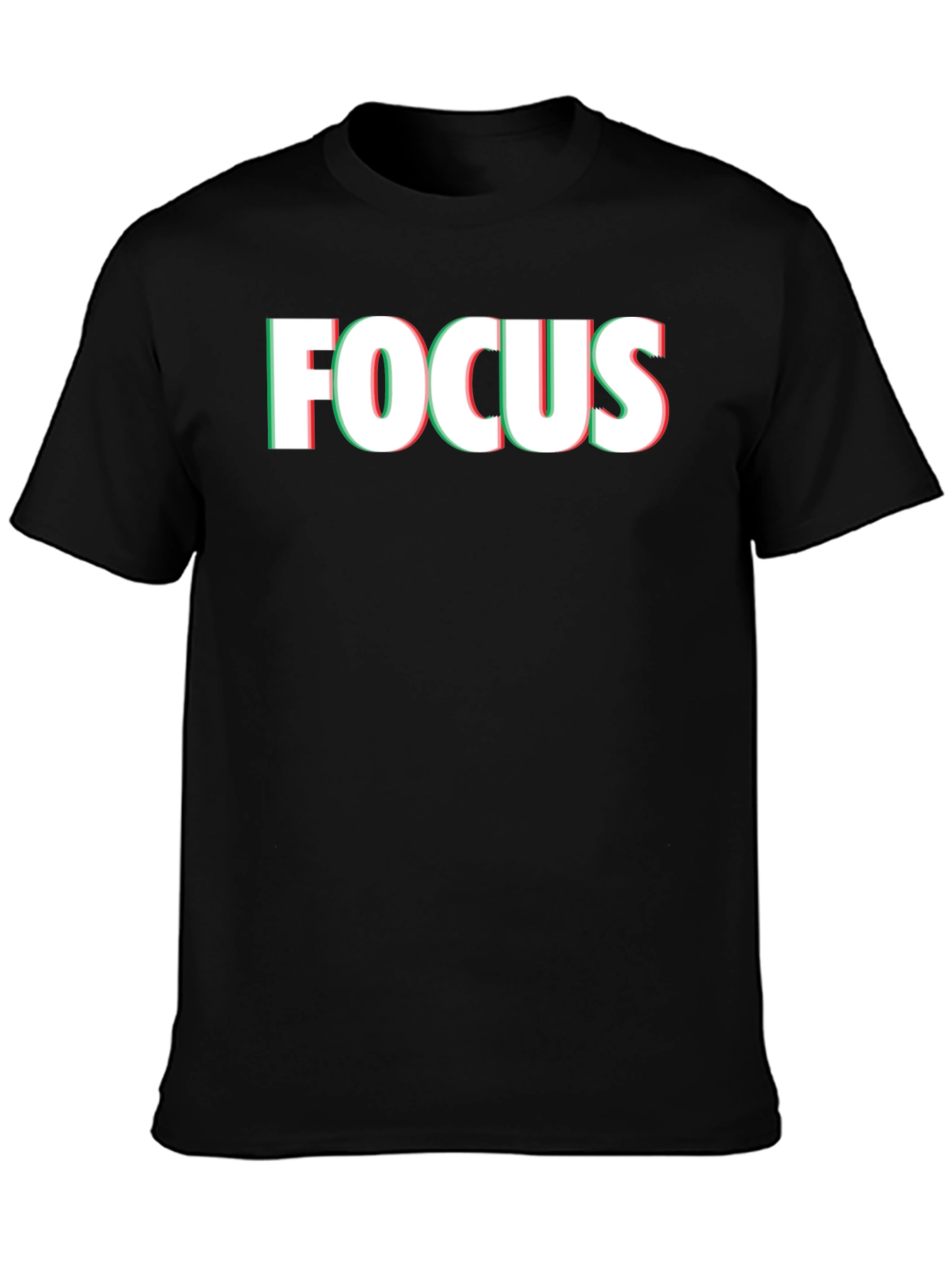 Black Focus Graphic Print Men's Black T-Shirt view 3