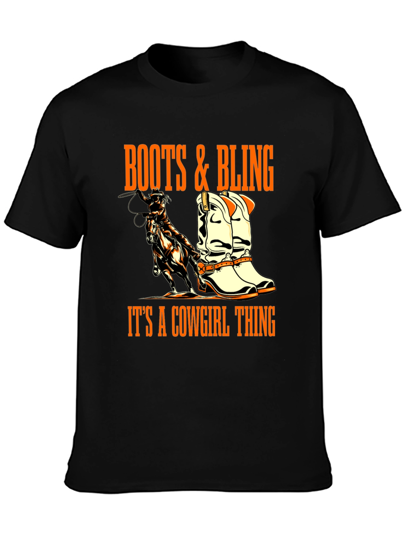 Black Boots & Bling Cowgirl T-Shirt view 3